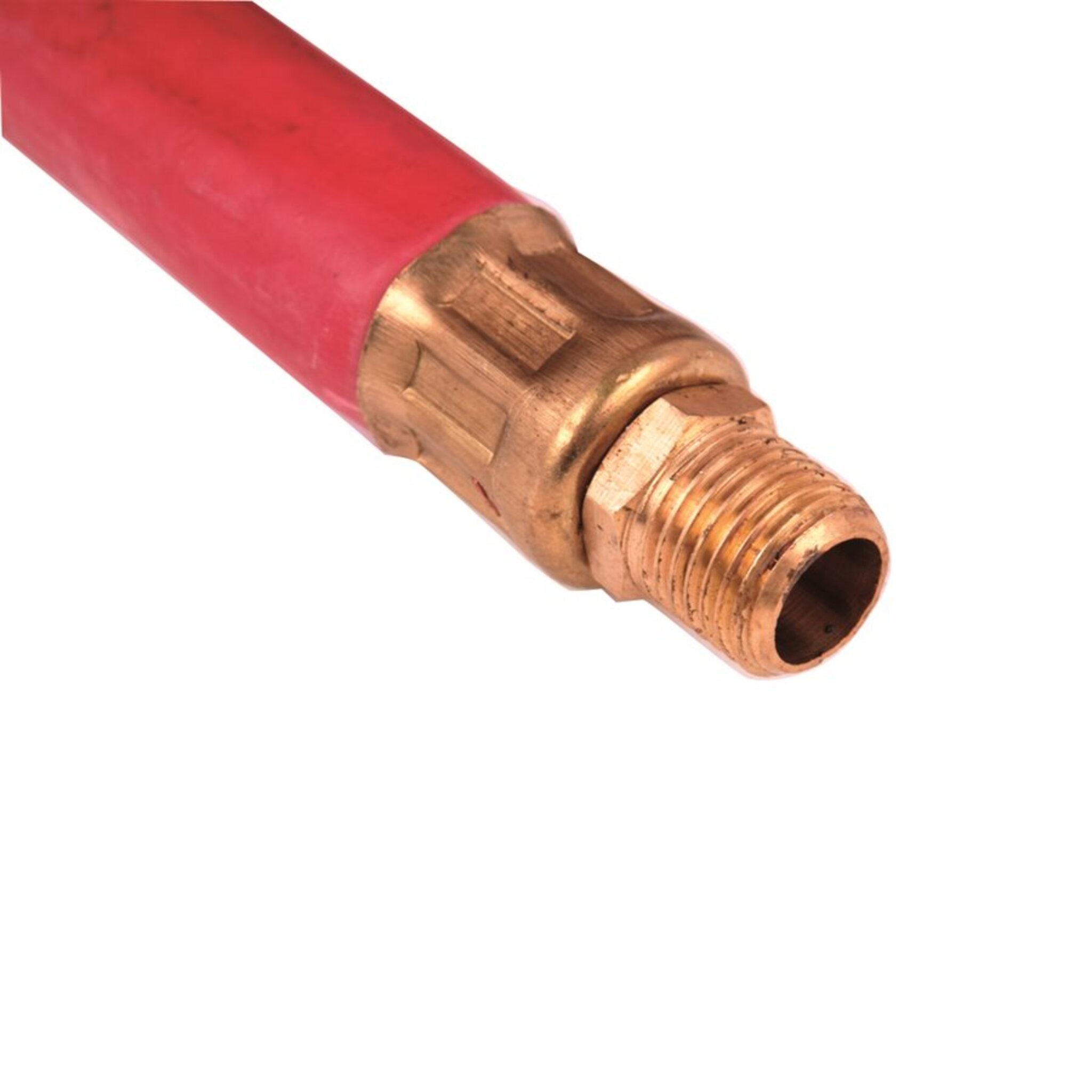 3/8" Red Rubber Air Hose Assembly | Heavy-Duty, Reinforced, Flexible, 1/4" MPT Brass Fittings, 300 PSI Working Pressure, Professional-Grade Durability