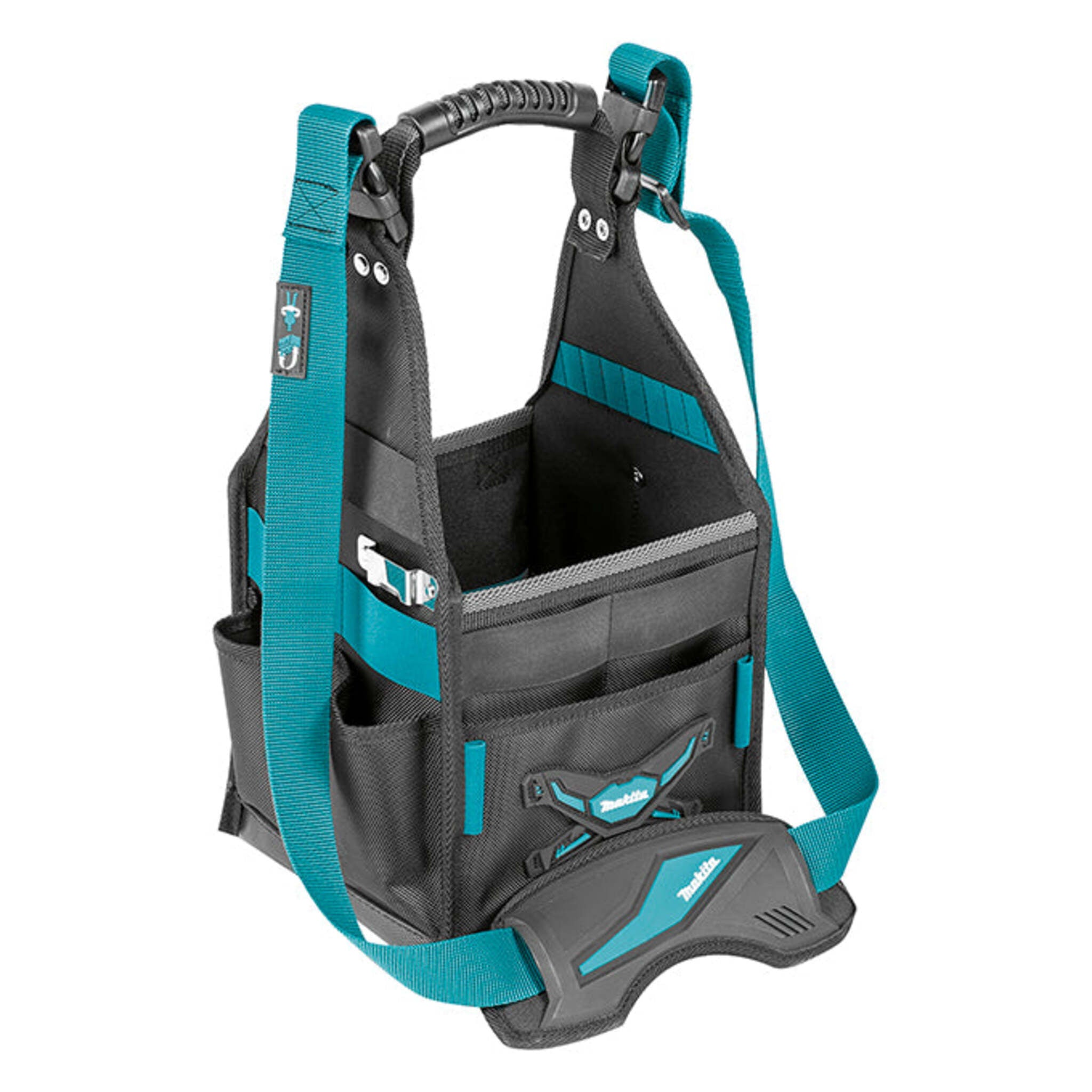 Makita TH3 Ultimate 4-Sided Tool Tote with 6 Pockets, Elastic Loops, Quick-Release Shoulder Strap, Ergonomic Handle - 1680D Polyester for Durability