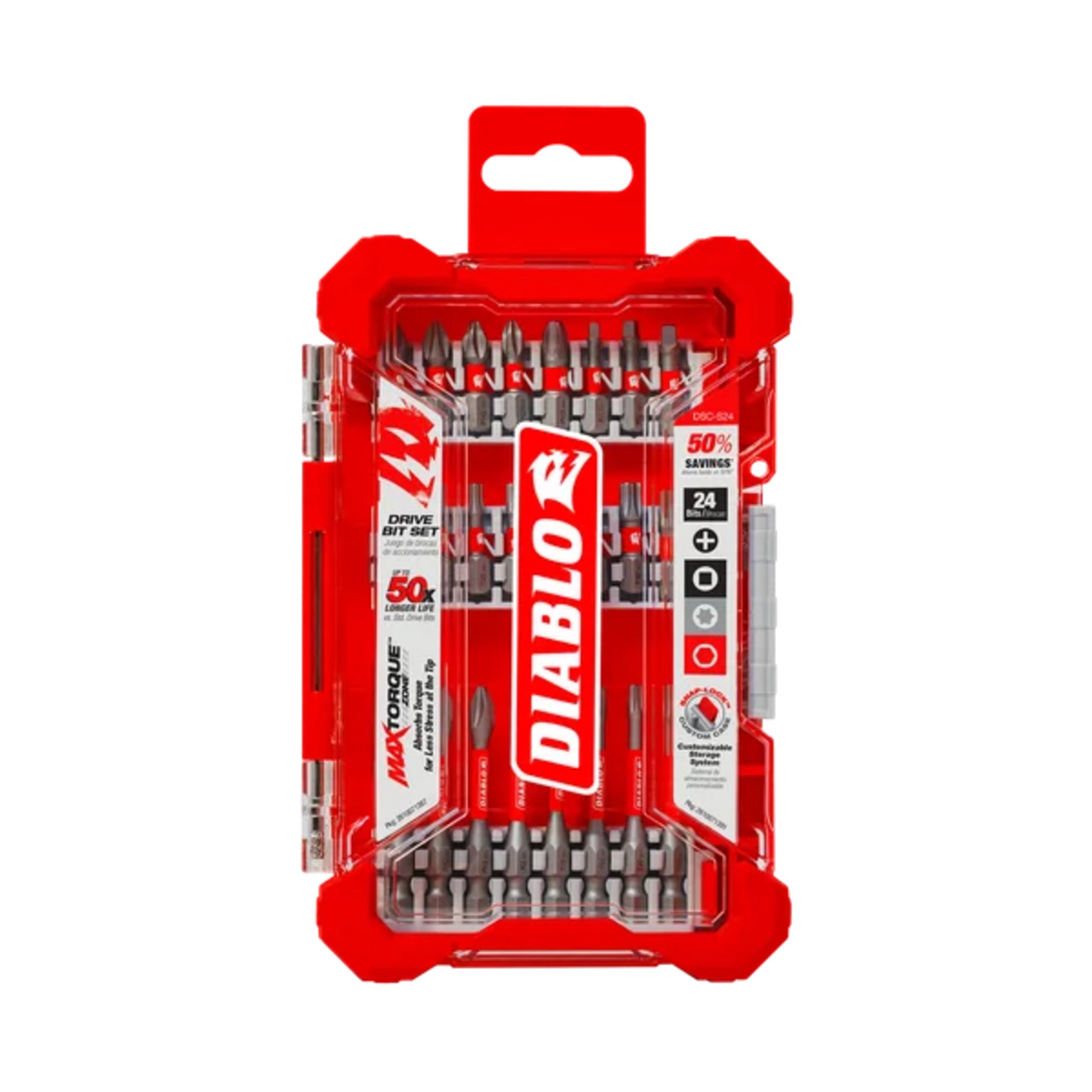 Diablo 24 Piece Screwdriving Set | Magnetic Nut Setters, MaxTorque, Impact Strong Technology for Cordless & Corded Drivers | Up to 50X Longer Life