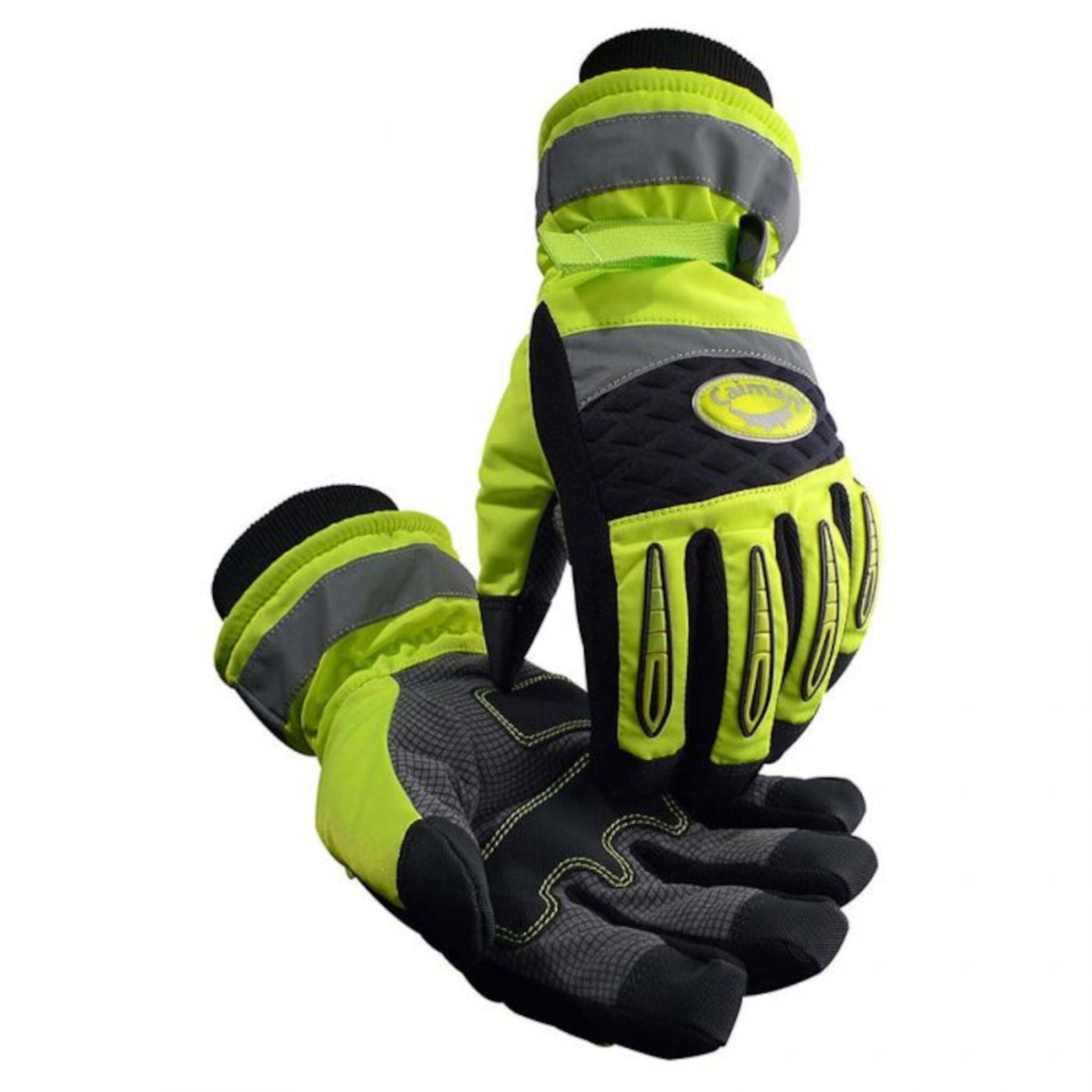 Caiman 2991 Rhino-Tex Hi-Vis Waterproof Winter Work Glove - Heatrac Insulation, Durable Grip, Wind-Resistant, Ideal for Construction & Roadwork