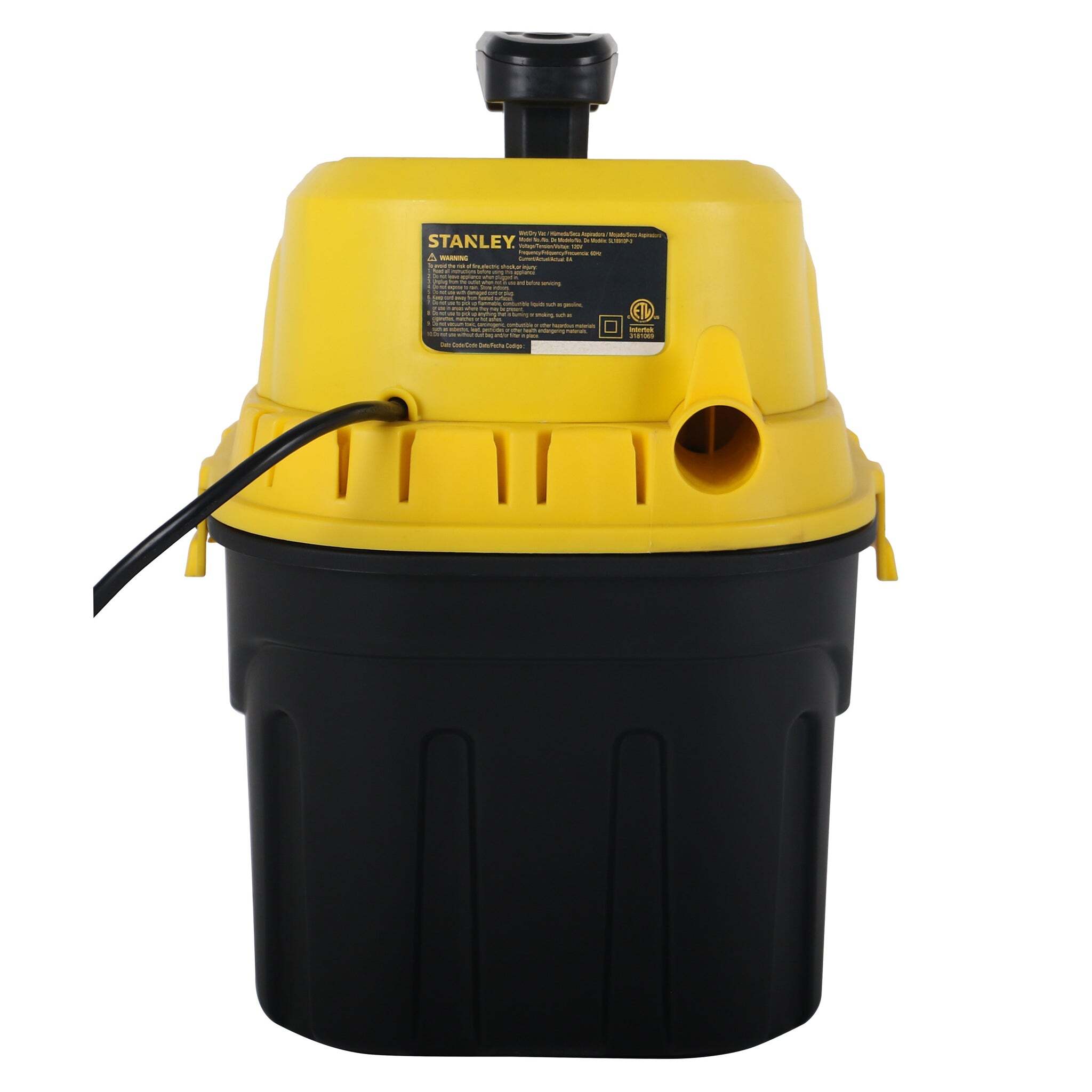 Stanley Wet/Dry Vac - 3.0 HP, 3 Gal Poly Drum - Versatile Cleaning, Powerful Blower, On-Board Storage, Double Filtration, Lightweight Design