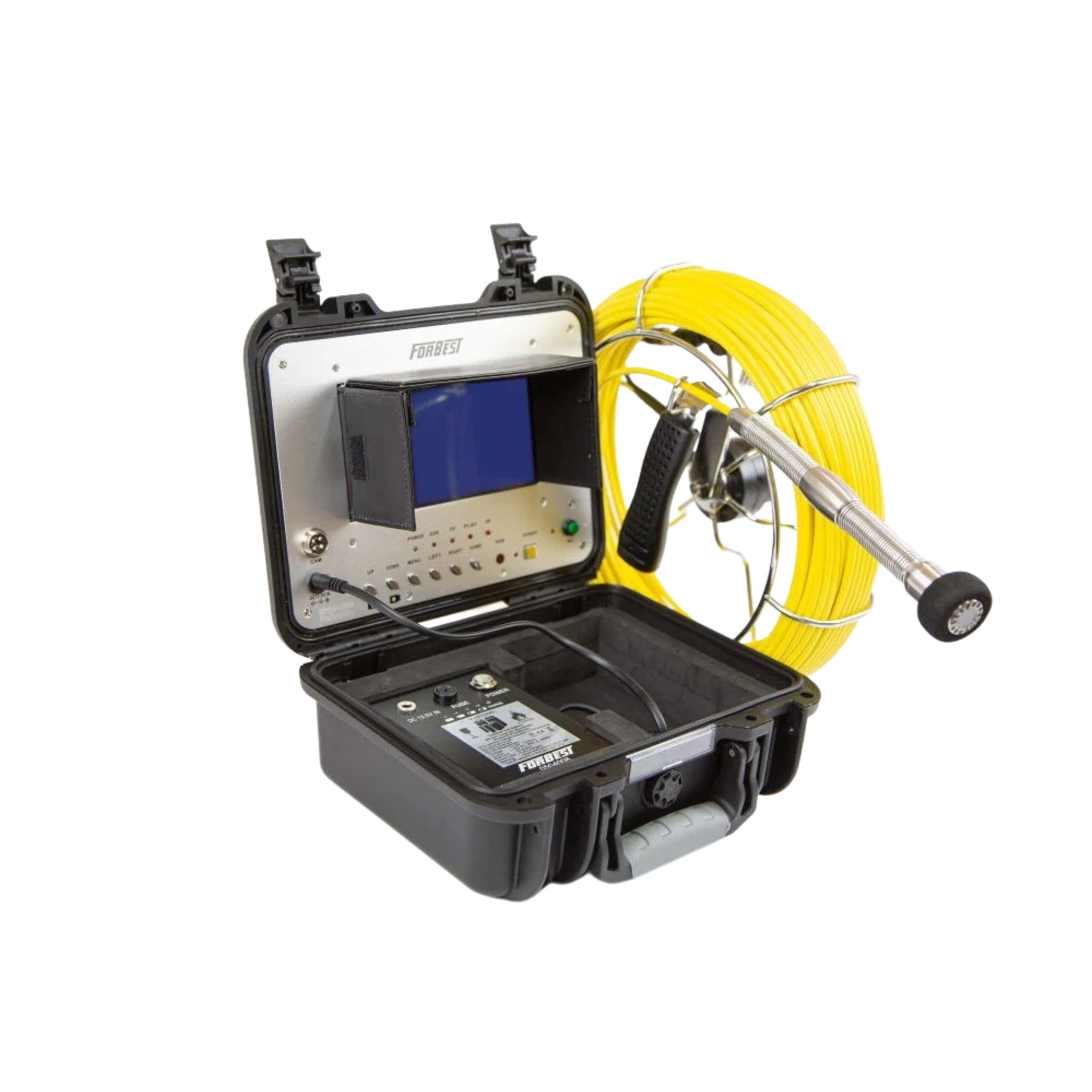 Forbest 3188SD+ Portable Sewer Camera with 130-Ft Cable, 512HZ Transmitter, and 7" LCD Screen - Waterproof, Voice Recording, 4-Hr Battery