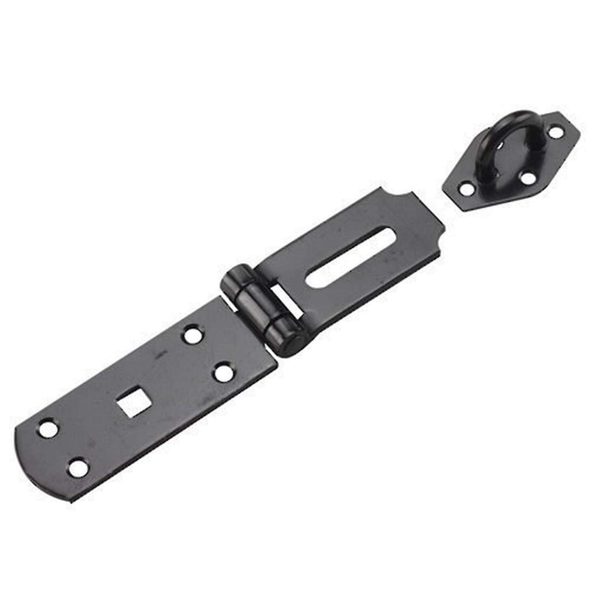 Heavy Duty 9-3/8" Black Padlock Hasp