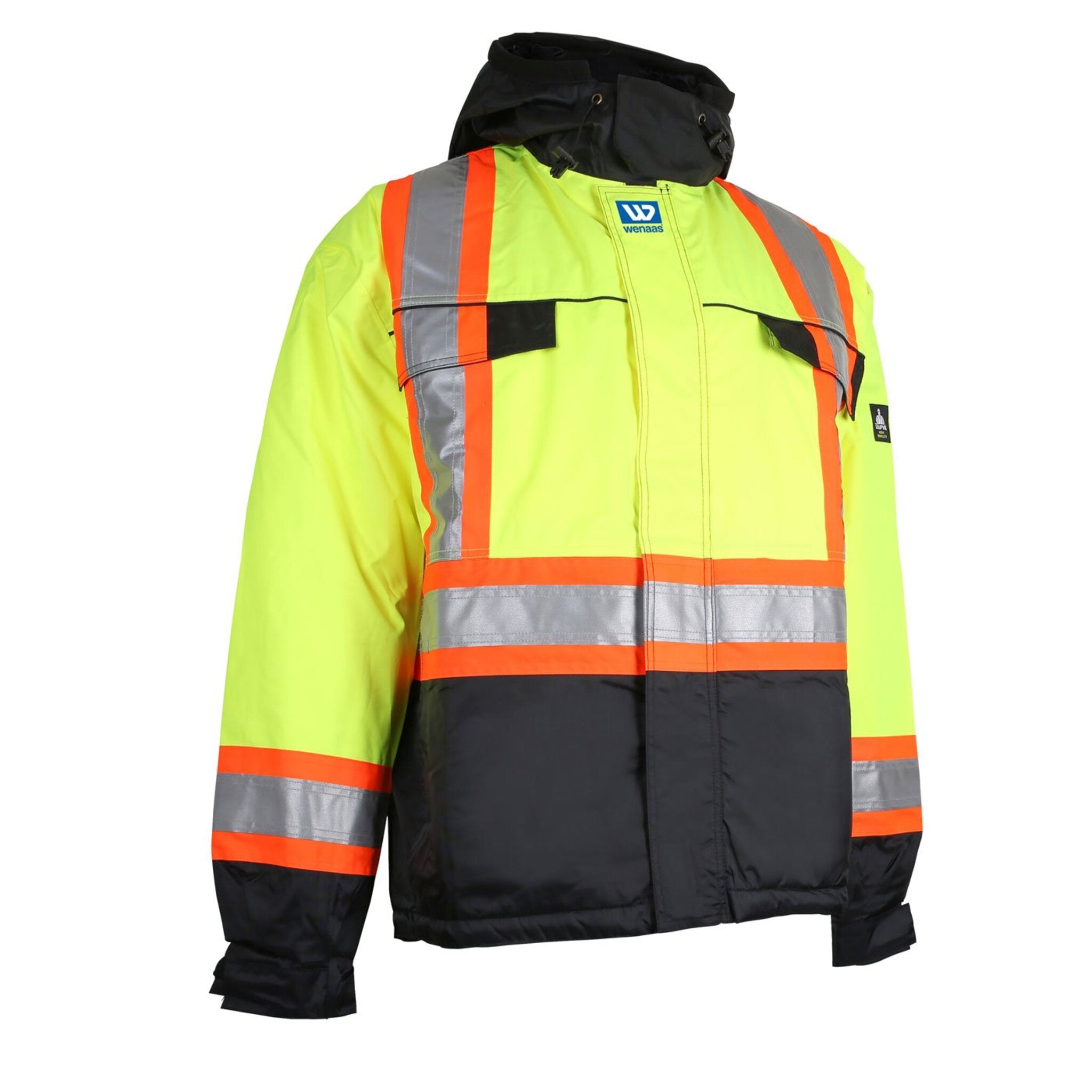 Wenaas 533TCSA Hi-Vis Quilted Premium Winter Safety Jacket - CSA Compliant, Rated to -42°C, with Detachable Hood | Limited Size Selection