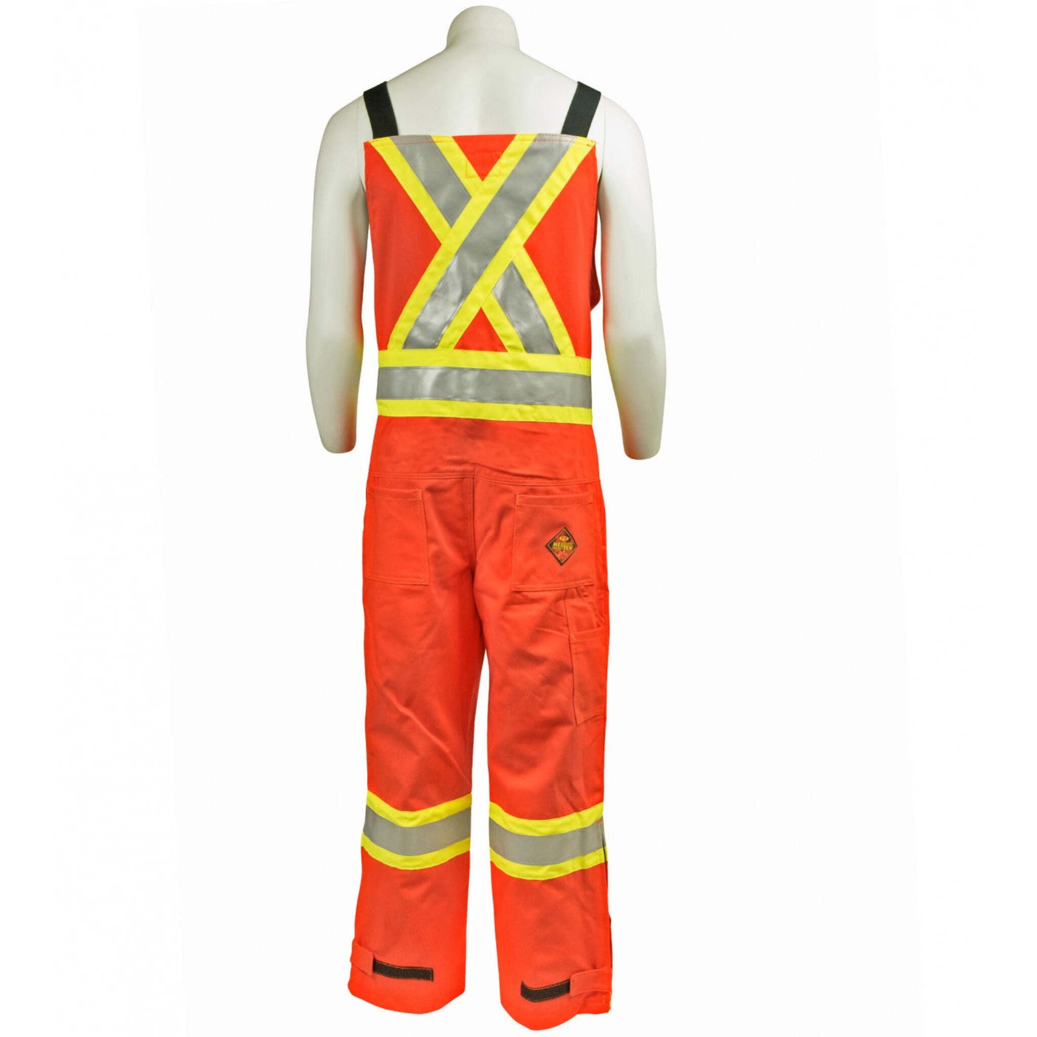 KELTEK 364s Men's Orange CSA Flame Resistant Unlined Hi-Vis Bib Overall - HRC 2, ATPV 9.2 cal/cm², 88% Cotton, 12% Nylon, 3M Reflective | Sizes S-4XL