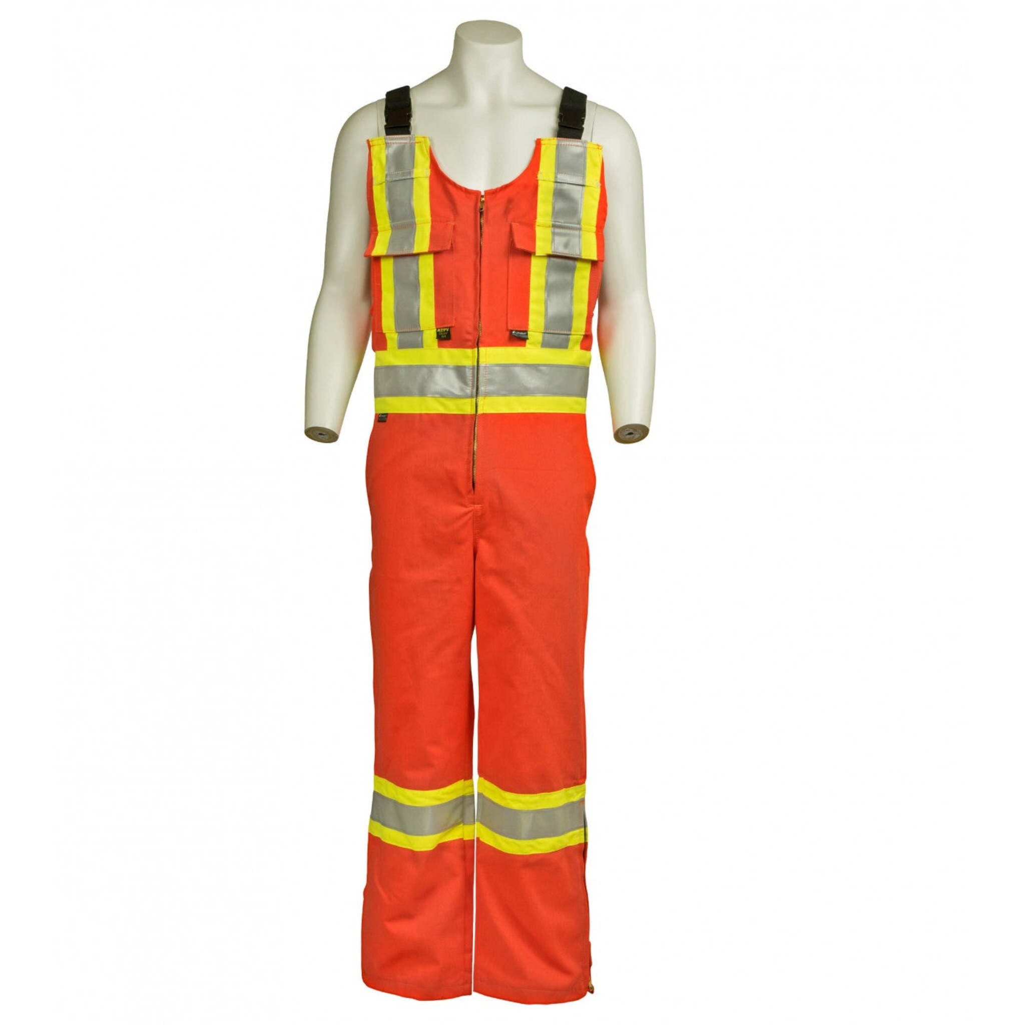 KELTEK 364s Men's Orange CSA Flame Resistant Unlined Hi-Vis Bib Overall - HRC 2, ATPV 9.2 cal/cm², 88% Cotton, 12% Nylon, 3M Reflective | Sizes S-4XL