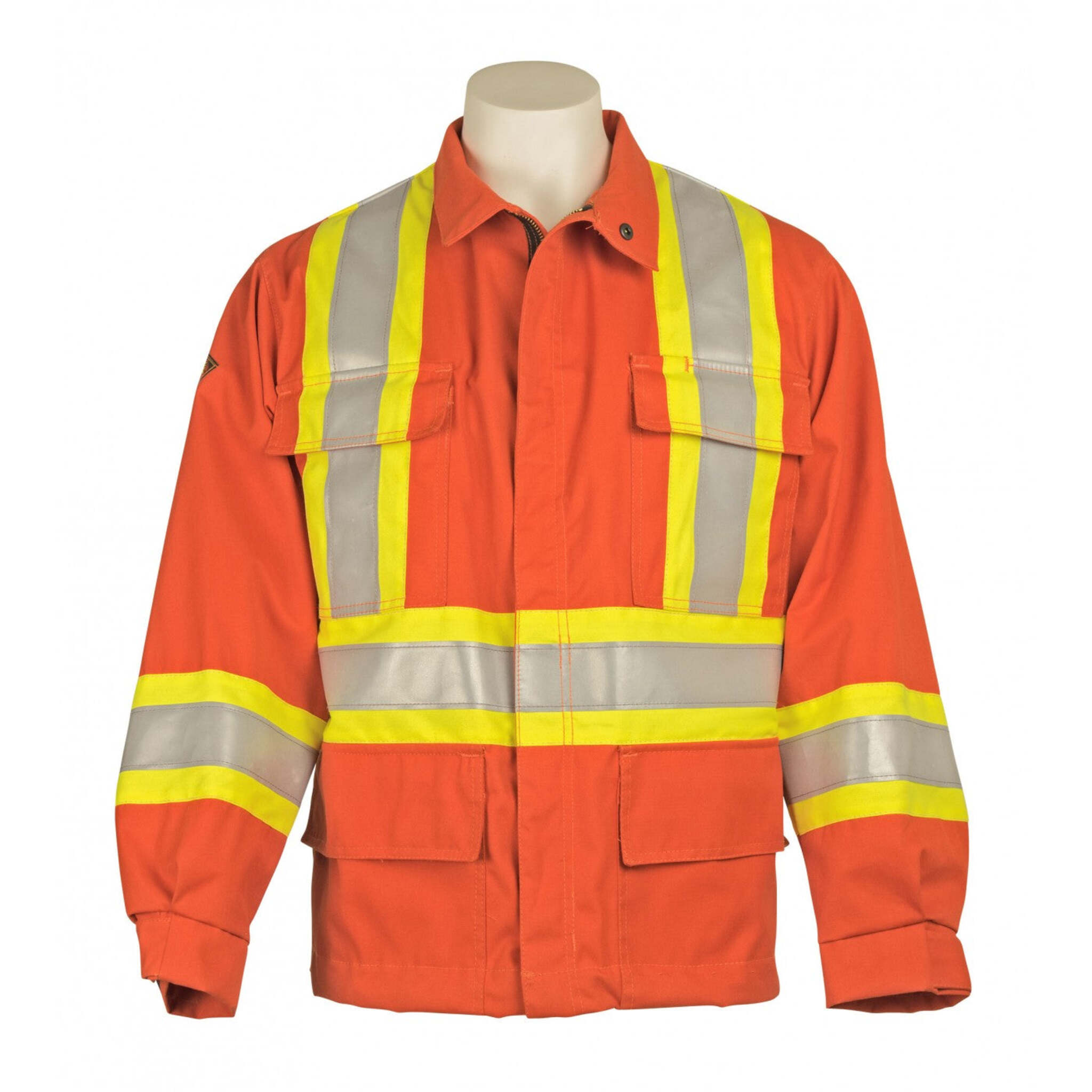 KELTEK 383s Men's Orange CSA Flame Resistant Hi-Vis Unlined Shirt Jacket - HRC 2, ATPV 9.2 cal/cm², Indura Ultra Soft, 3M Reflective | Sizes S-5XL