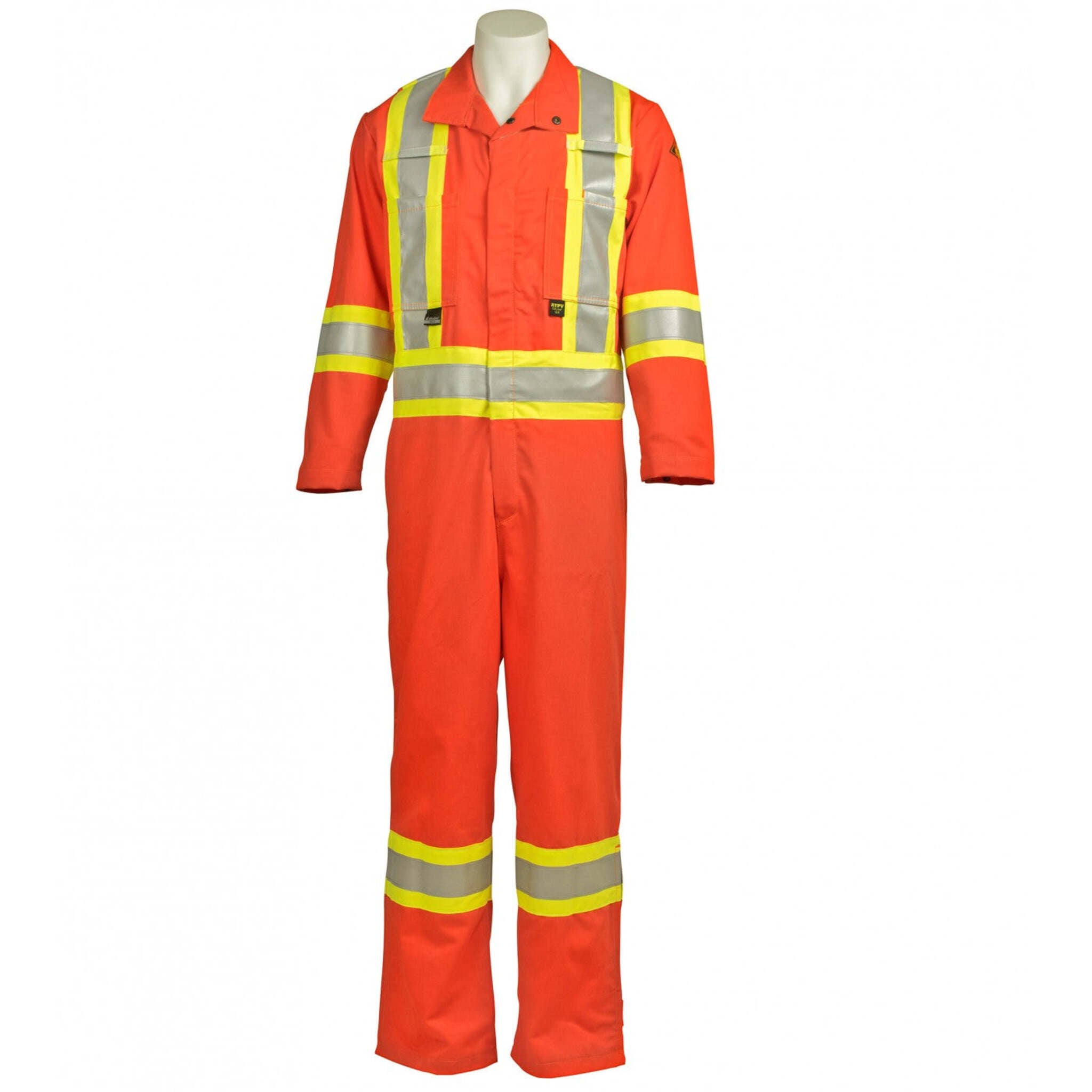 KELTEK 384s Men's Orange CSA Indura Ultra Soft Flame Resistant Unlined Hi-Vis Coverall - HRC 2, ATPV 9.2 cal/cm², 3M Reflective | Sizes S-4XL