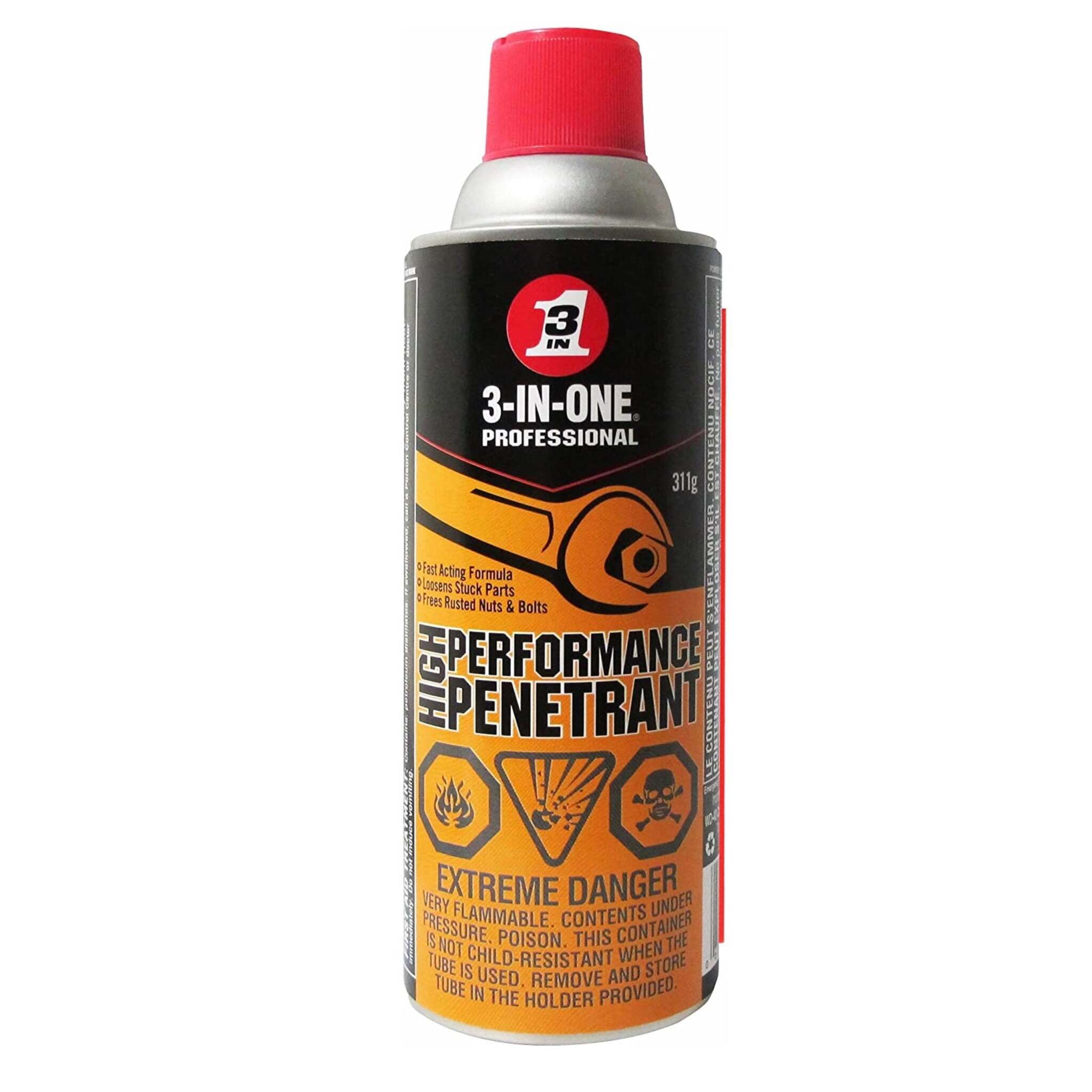 3-IN-ONE High-Performance Penetrant Spray | Fast-Acting Rust Remover & Lubricant | 311g Aerosol | -30°C to +150°C | Corrosion Prevention