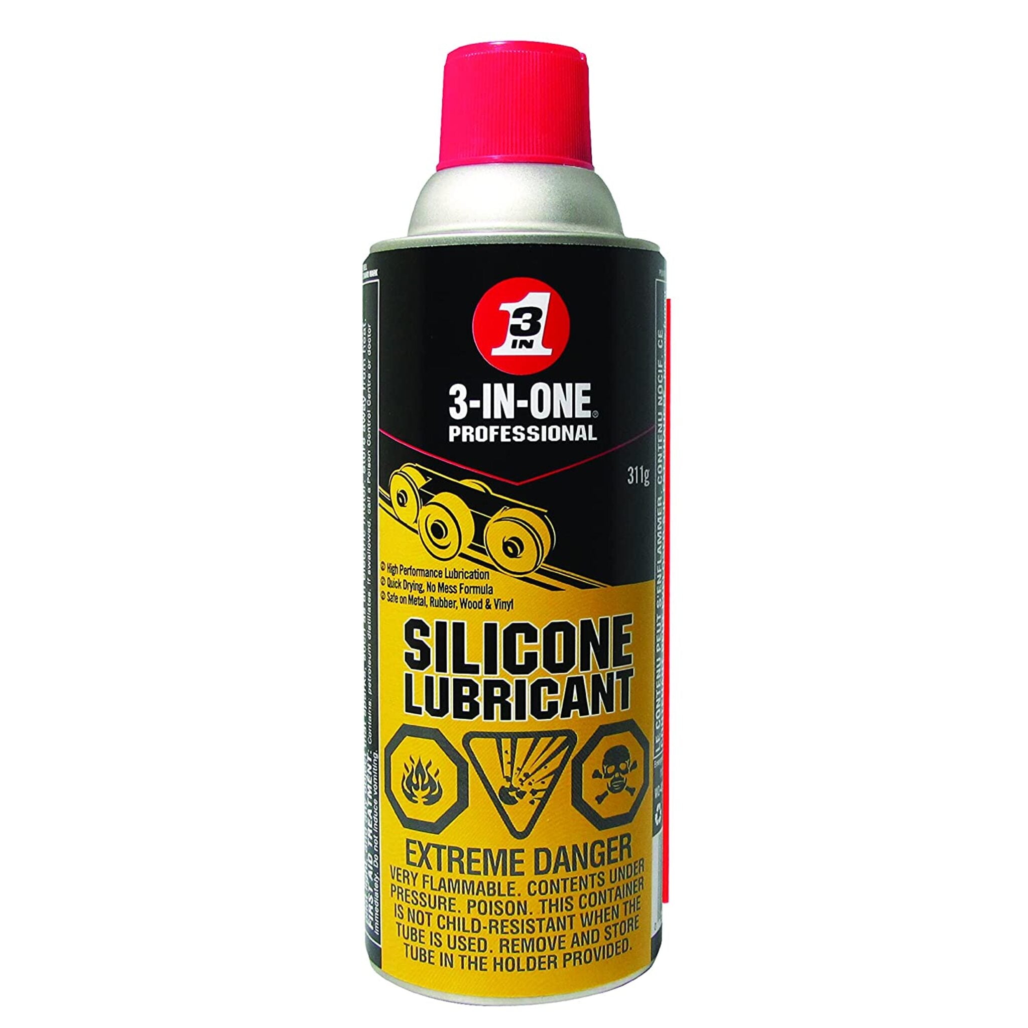 3-IN-ONE Professional High-Performance Silicone Lubricant Spray - 311g | Multi-Surface, Quick-Drying, Corrosion Protection | -18°C to 149°C