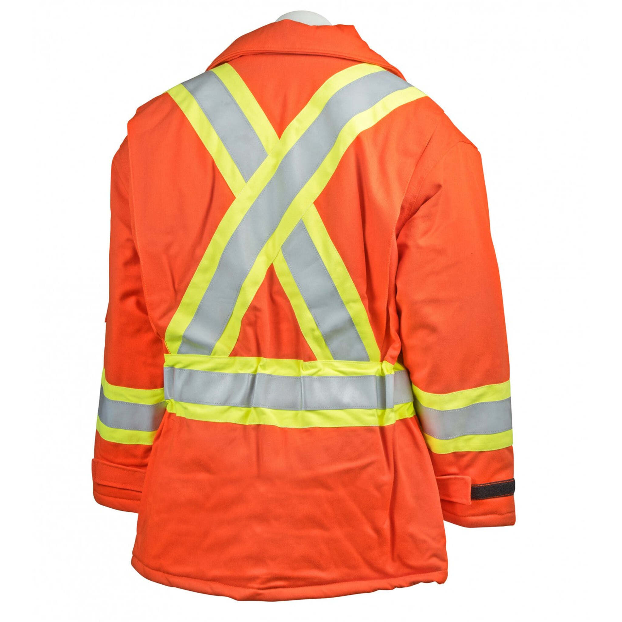 KELTEK 407s Men's Orange CSA Flame Resistant Hi-Vis Safety Parka - HRC 4, ATPV 40.3 cal/cm², 88% Cotton, 3M Reflective, Multiple Pockets | Sizes S-4XL