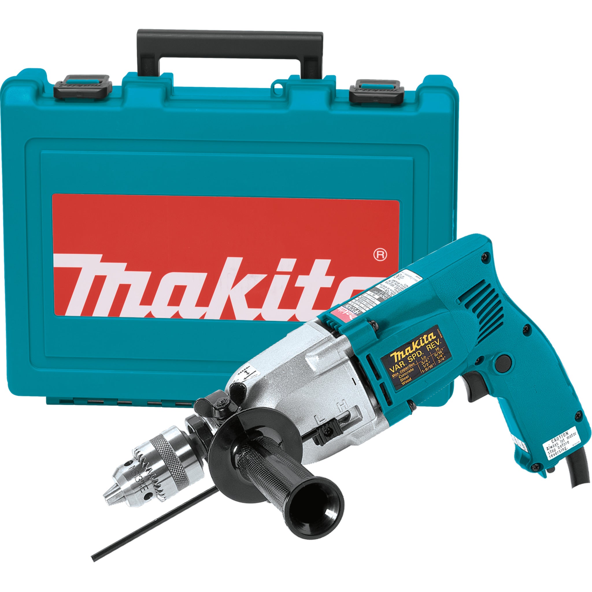 Makita HP2010N 3/4" Hammer Drill w/Keyed Chuck & Case, Dual Mode, 2-Speed, Reversible, Industrial-Grade Durability, 360° Handle, Precision Depth Control