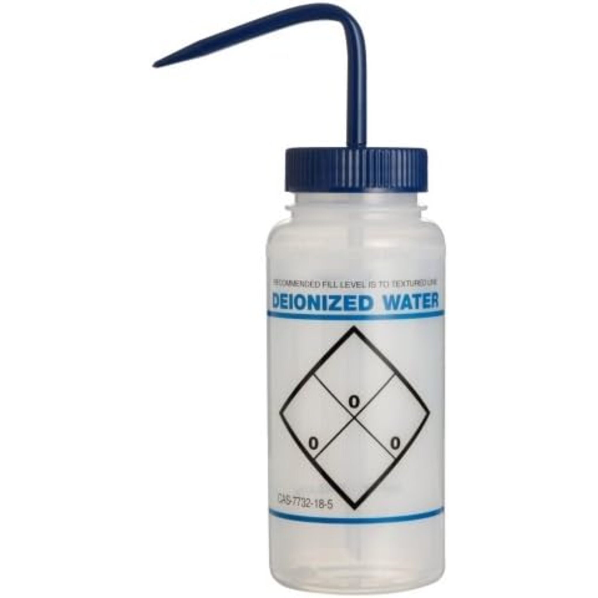 Safety-Labeled Deionized Water Wide-Mouth Wash Bottles; 500ml (16oz)