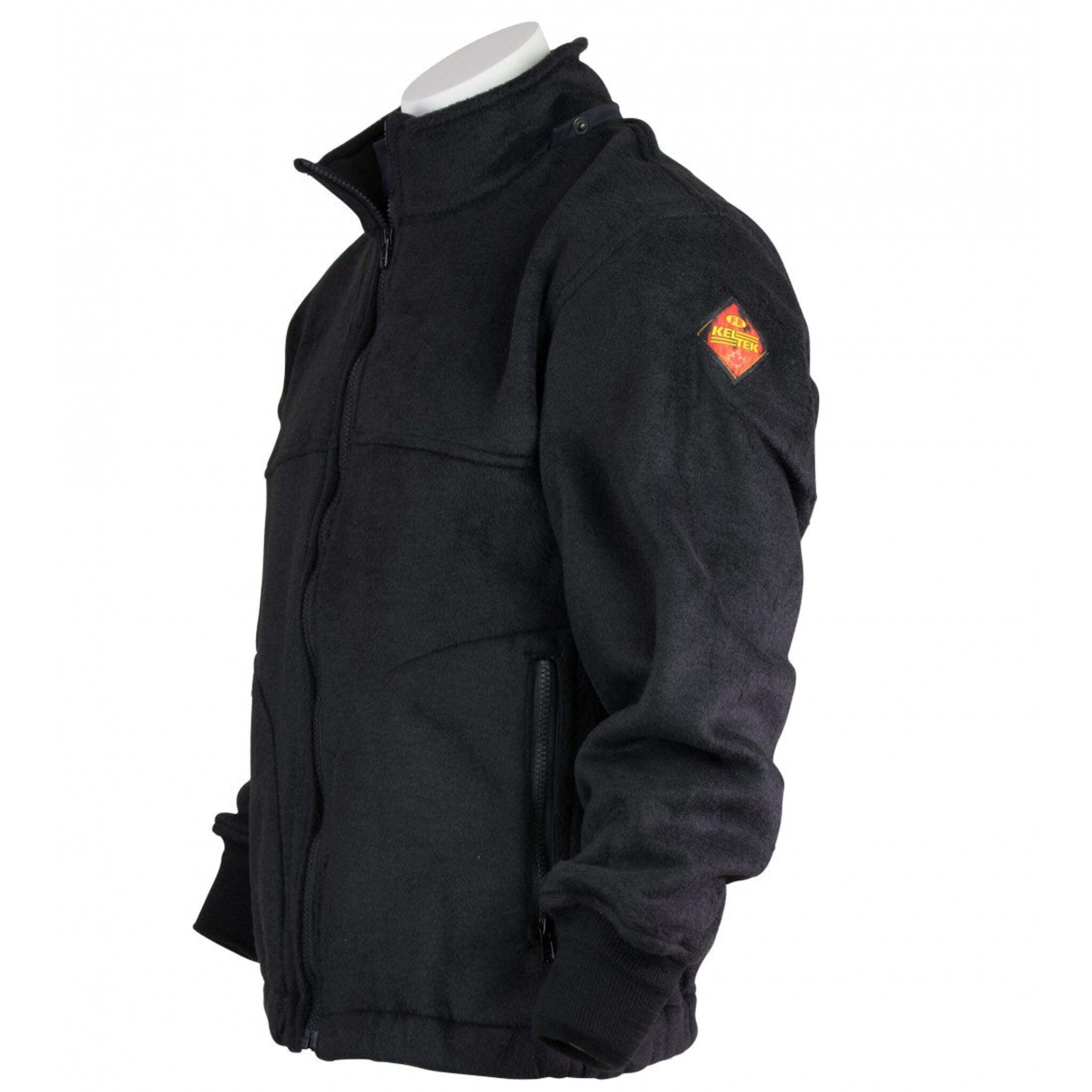 KELTEK 426 Premium Aramid Fleece Jacket - HRC 2, EBT 14.2 cal/cm², Flame Resistant, Double Velour, Origin FR, Black, Durable | Sizes S-5XL