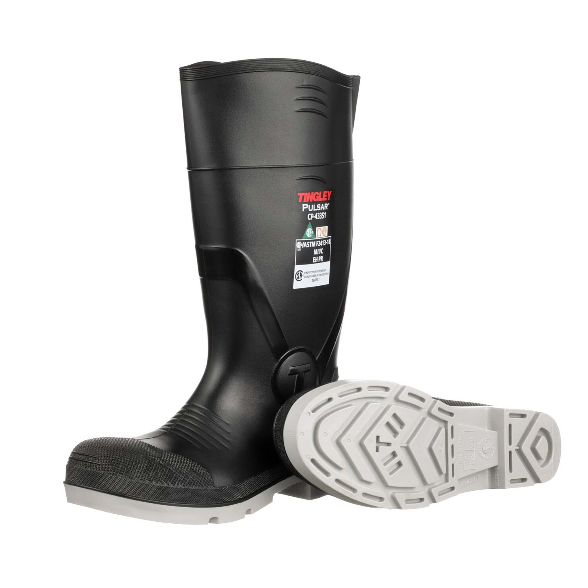 Tingley Pulsar™ 15" PVC Safety Toe Knee Boot - Steel Toe, Slip Resist, Electric Shock Resist, Calf Relief Expansion, Puncture Resistant, CSA Certified