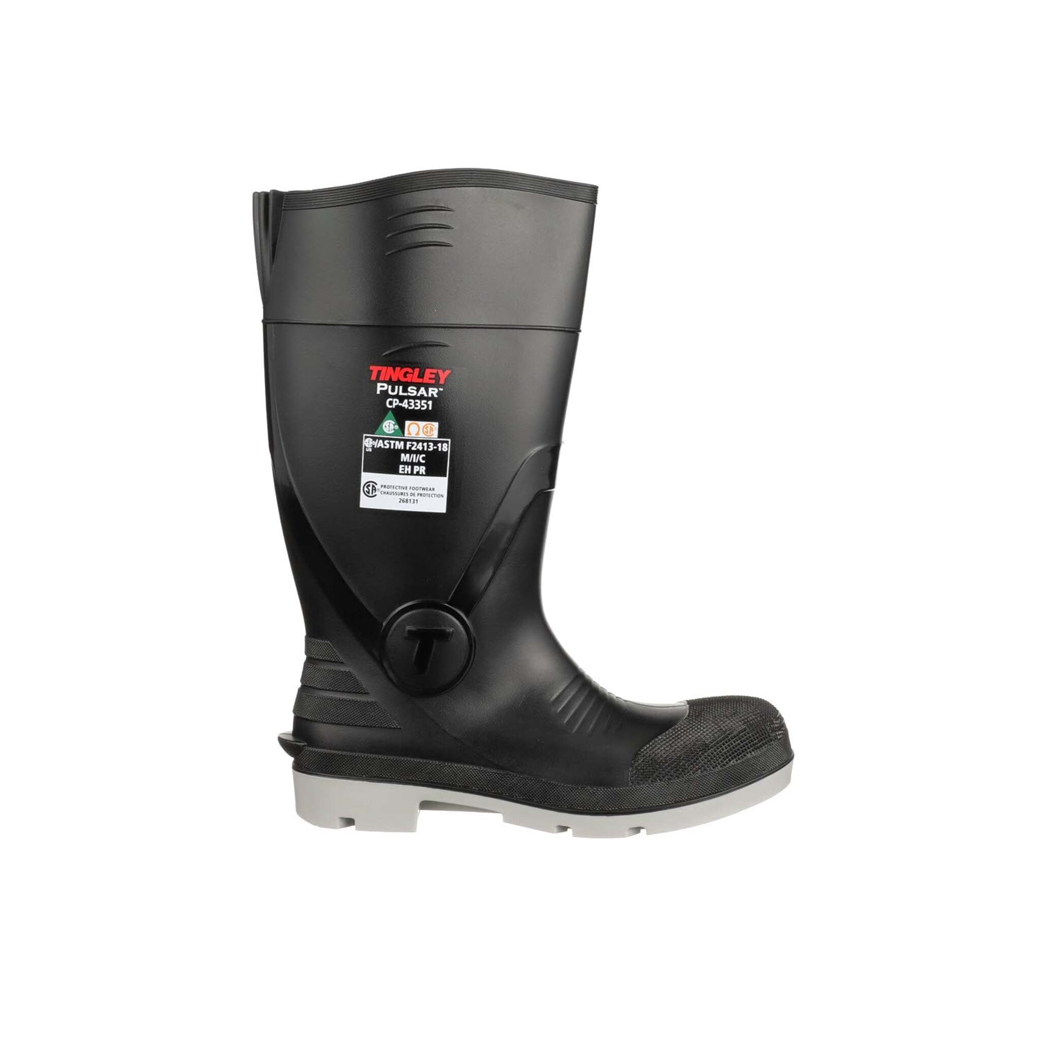 Tingley Pulsar™ 15" PVC Safety Toe Knee Boot - Steel Toe, Slip Resist, Electric Shock Resist, Calf Relief Expansion, Puncture Resistant, CSA Certified