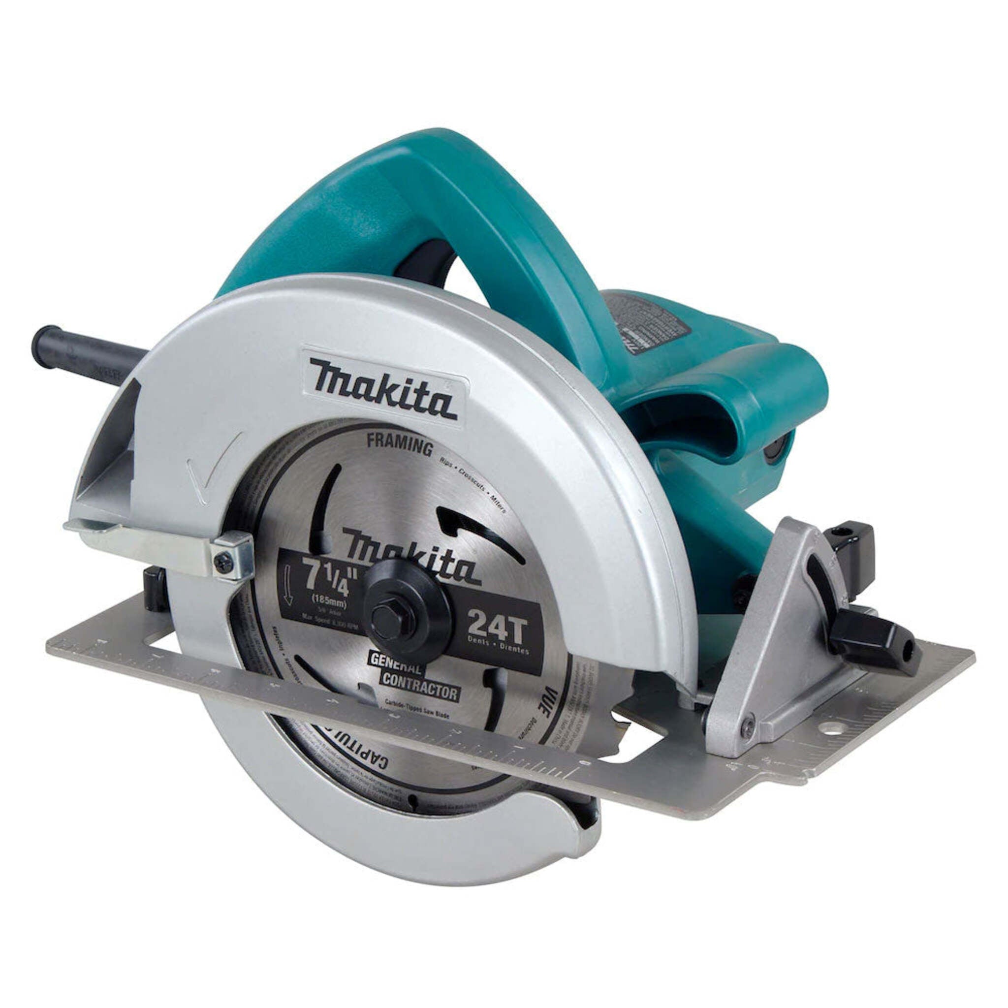 Makita 5007NB 7-1/4" Circular Saw, 2-3/8" Cutting Capacity, Heavy-Duty Aluminum Base, 45° Bevel, Well-Balanced Design, AC/DC Operation, Precision Cutting