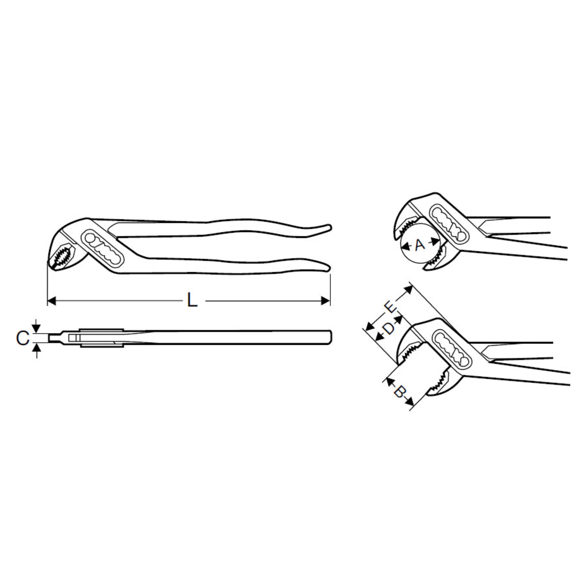 Super Ego 522 Box Joint Pliers - 10" Length, 1.25" Capacity | Chrome Vanadium Steel, 7 Adjustments | Ergonomic PVC Grip for Professional Use