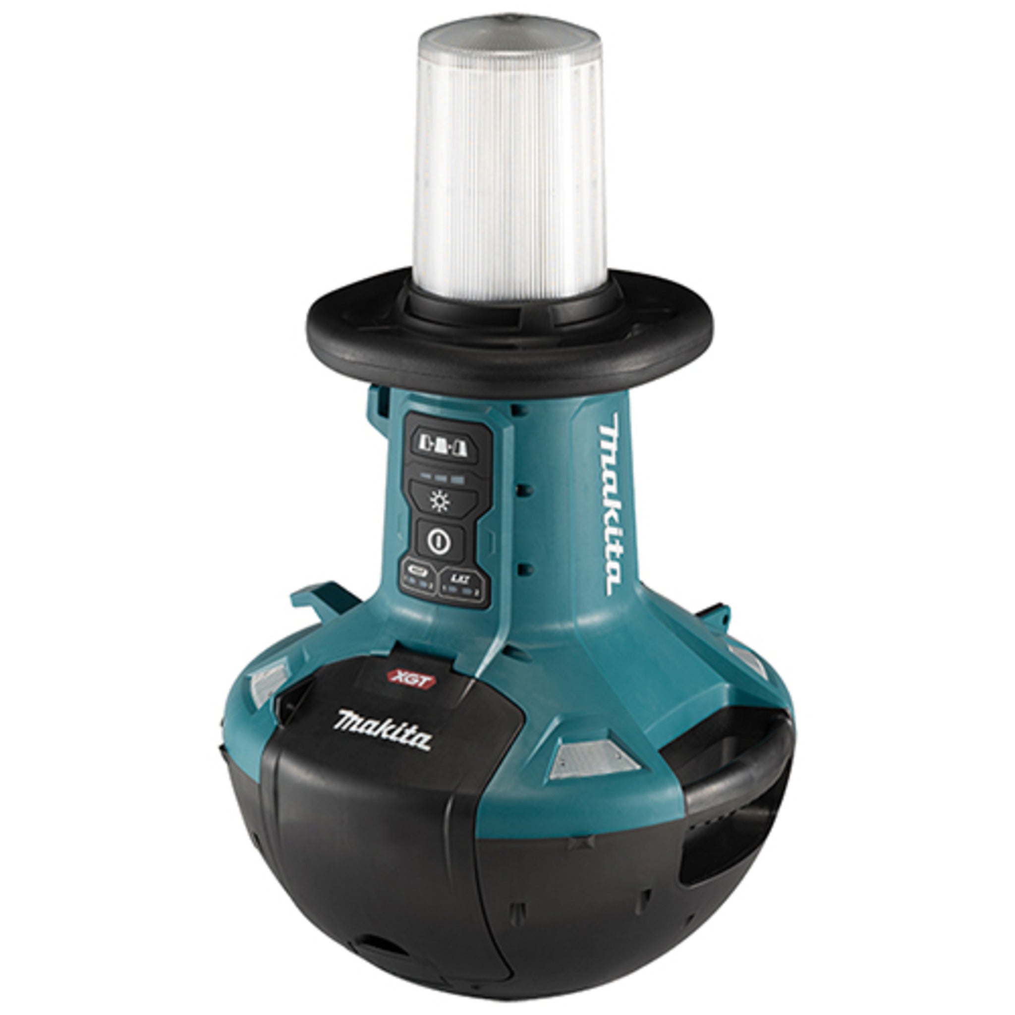 Makita ML010G 40V max XGT/18V LXT LED Worklight with AC/DC Power, Self-Righting Design, IP54 Rated, Multiple Brightness Levels, and Battery Indicator