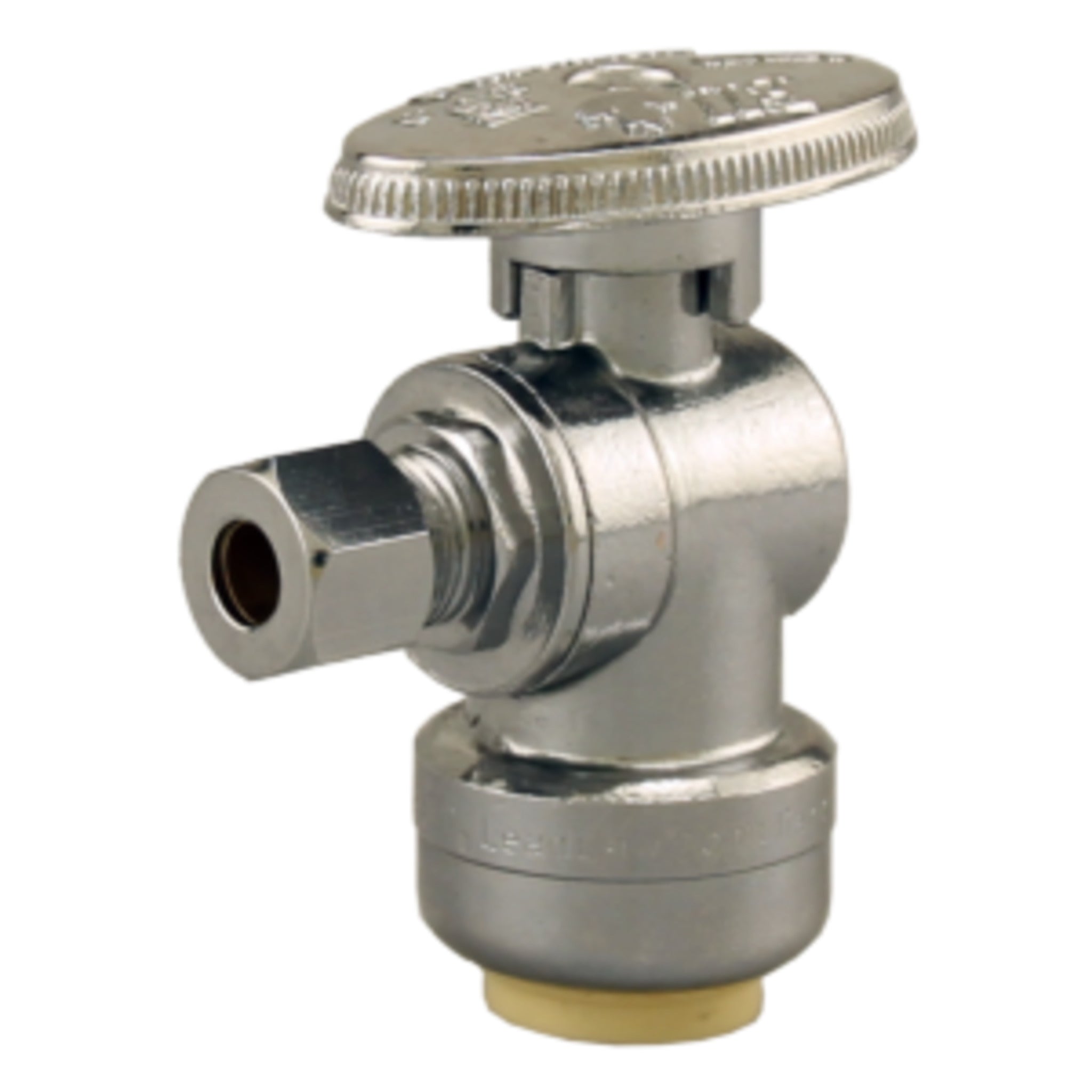 Push-Fit to Compression 90° Elbow Shut-Off Valve | Chrome-Plated, Lead-Free, NSF/CSA Certified | Suitable for Residential & Commercial Plumbing