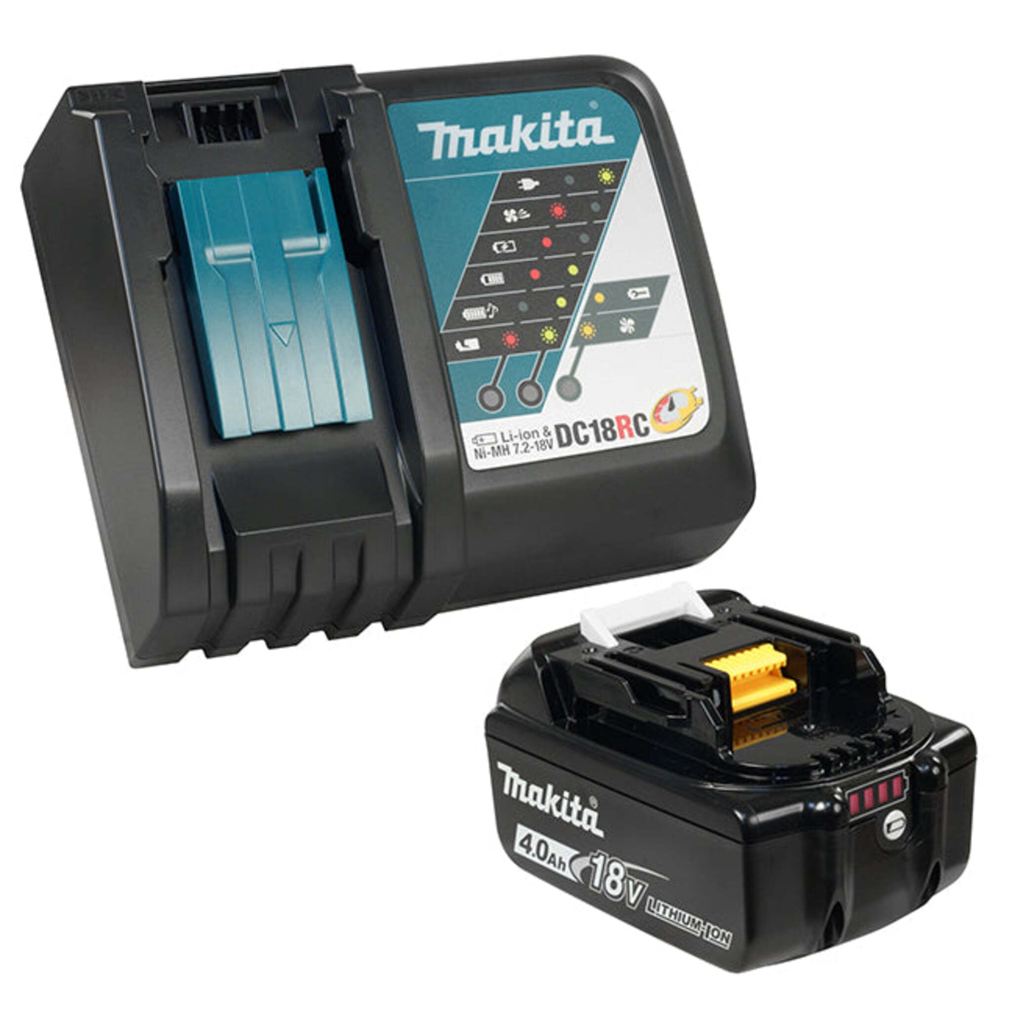 Makita 18V (4.0 Ah) Li-Ion Battery & Rapid Charger Kit | Fast 36-Min Charging, Smart CPU, Efficient Power for 'Z' Tools | Reliable Jobsite Power