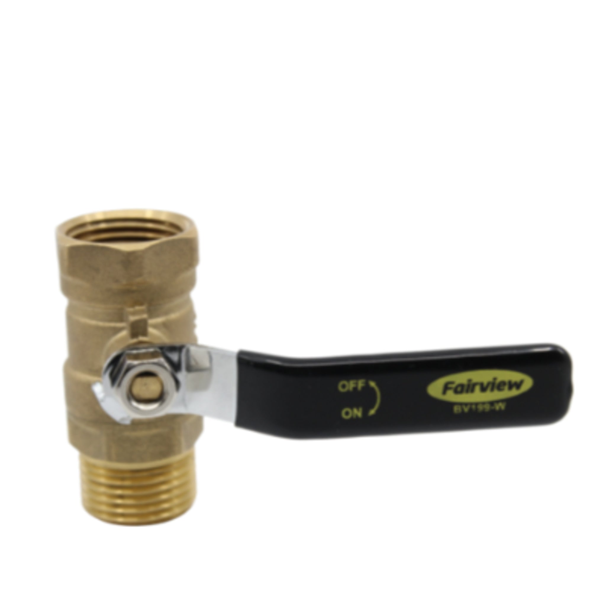 Fairview Pro-Grade Full-Port Brass Garden Hose Shut-Off Valve, Enlarged Handle, Hex Nut Connection, 200 PSI, Temperature Range -40°F to 190°F