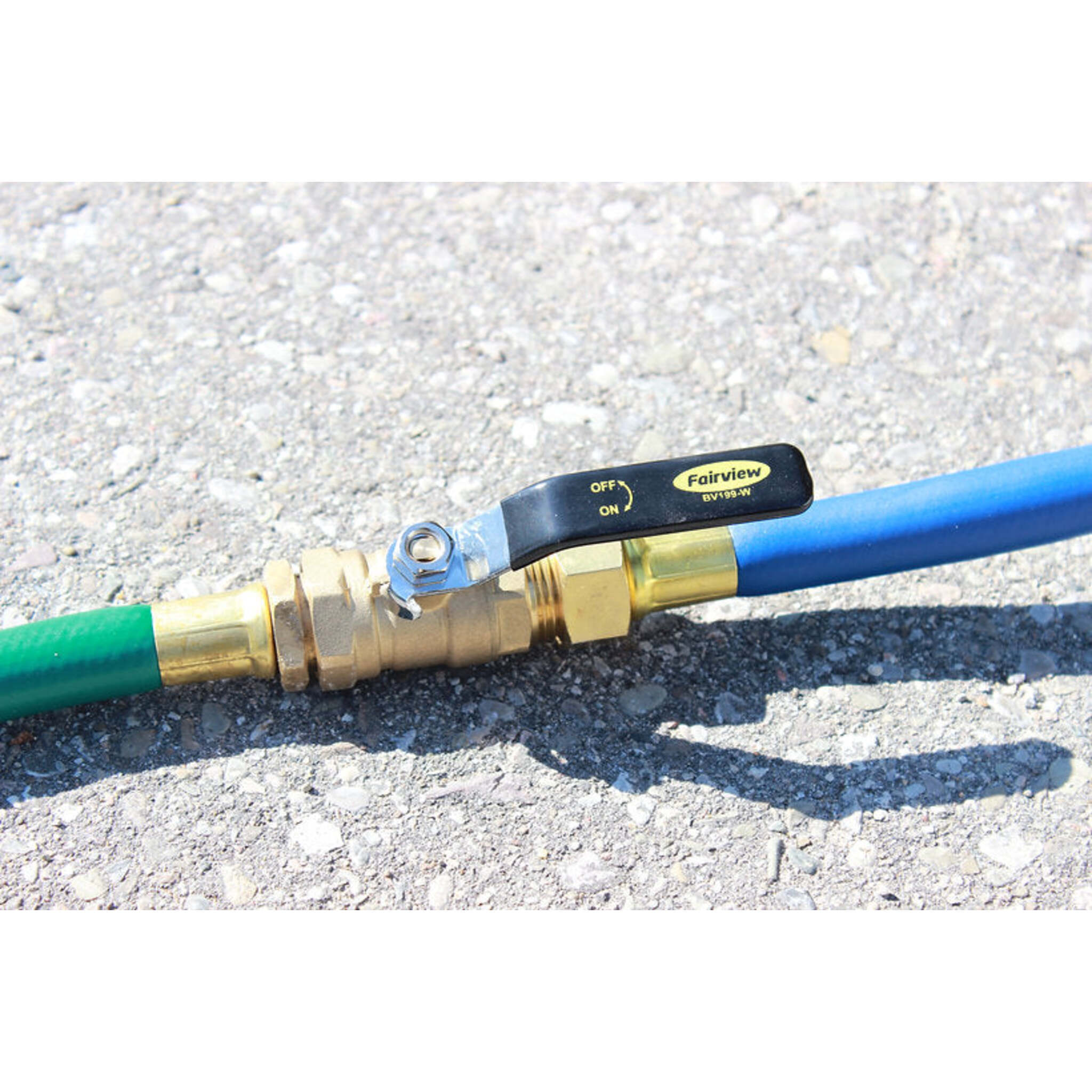 Fairview Pro-Grade Full-Port Brass Garden Hose Shut-Off Valve, Enlarged Handle, Hex Nut Connection, 200 PSI, Temperature Range -40°F to 190°F