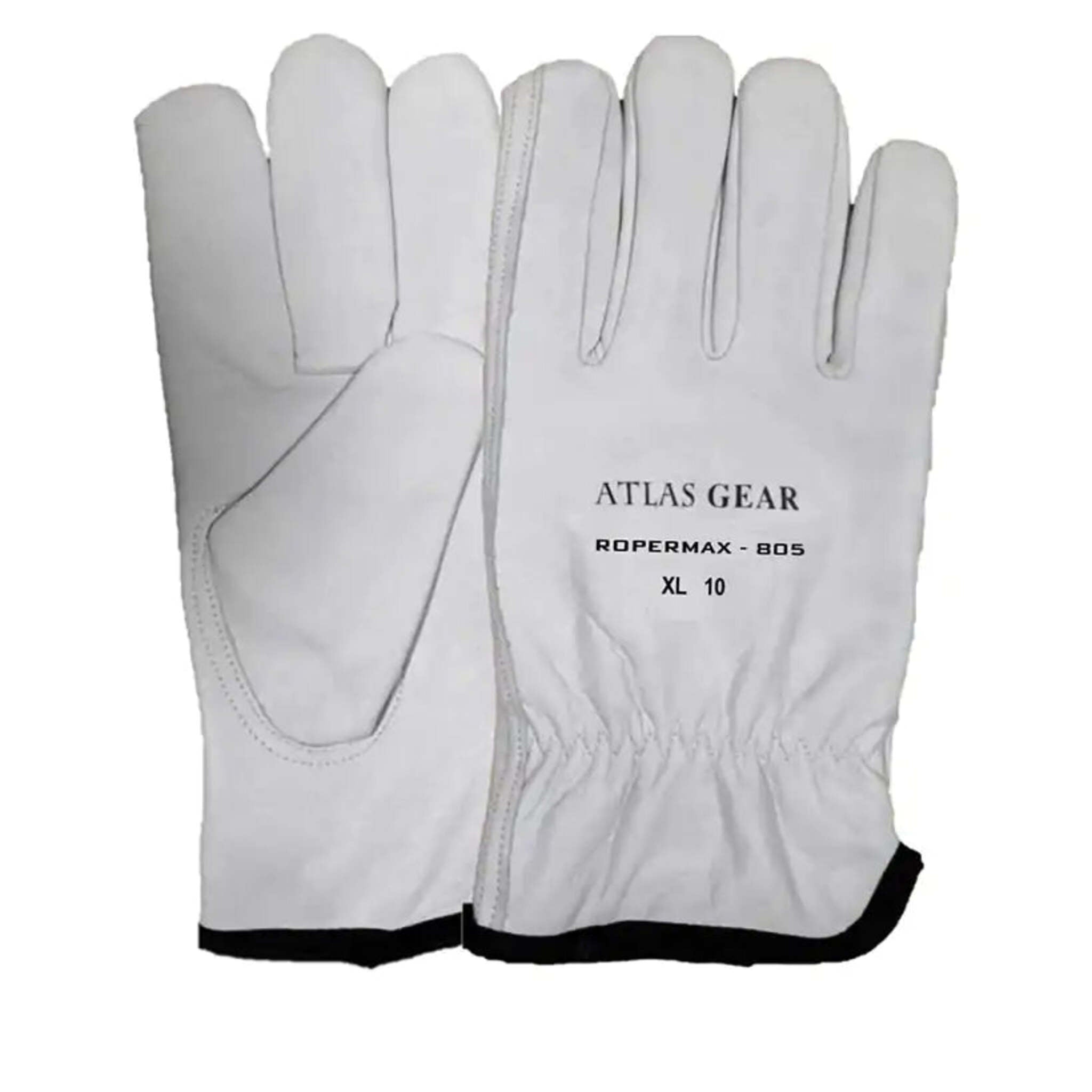 Atlas Ropermax® 805 Leather Roper Gloves - Full-Grain Cowhide, Abrasion Resistance, Slip-On Cuff, Elastic Wrist, Multipurpose, Summer/Winter Liners