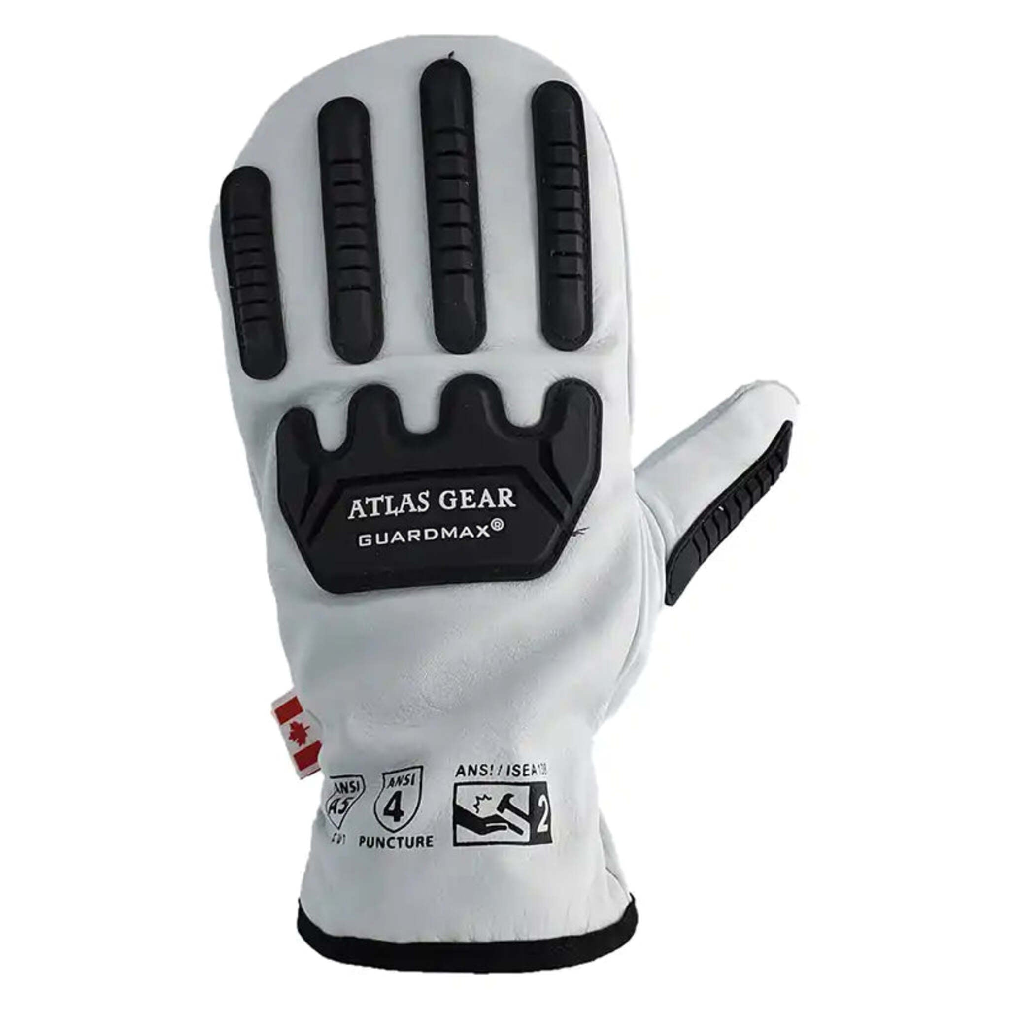 Atlas GuardMax® W810 Leather Impact Mitts - Cut Level A5, ANSI 105-2016 Certified, Puncture & Impact Resistant, Guardmax® Lining | Sizes S-XXL