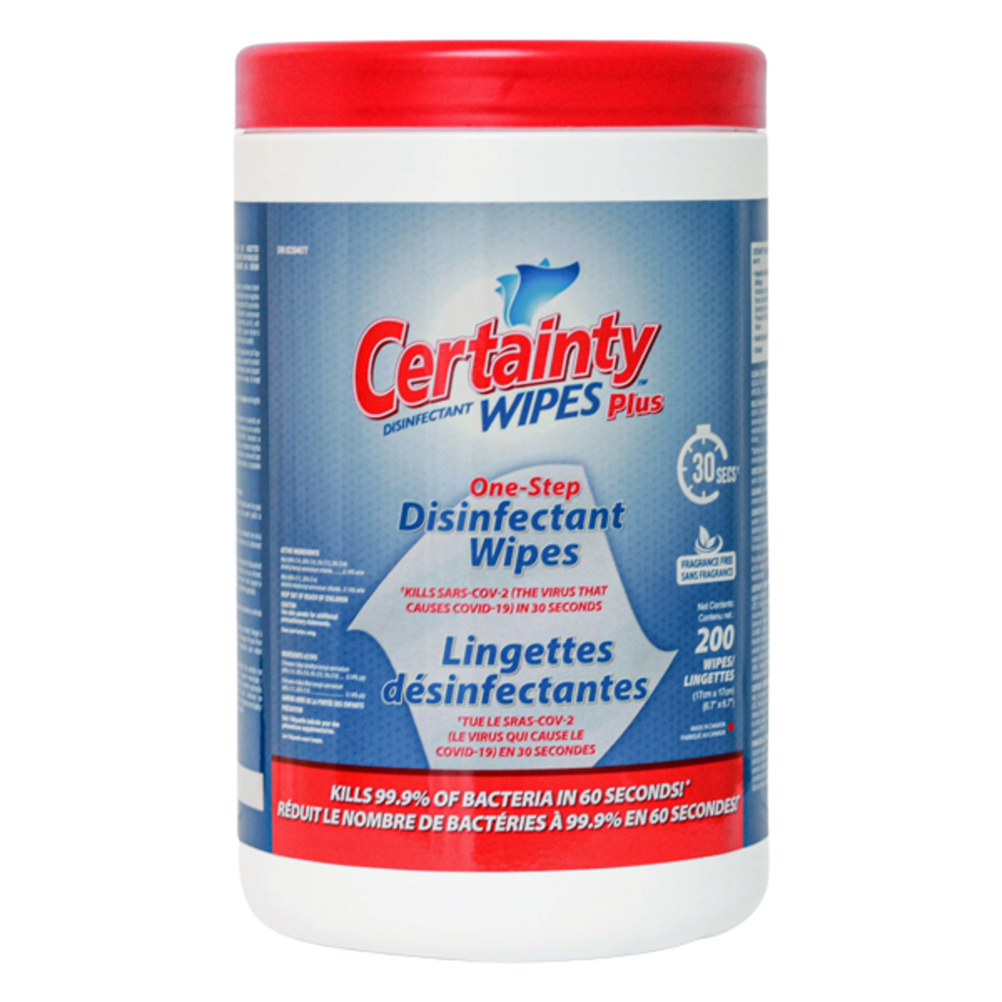 Certainty™ Plus Disinfectant Wipes - Tub of 200 Wipes