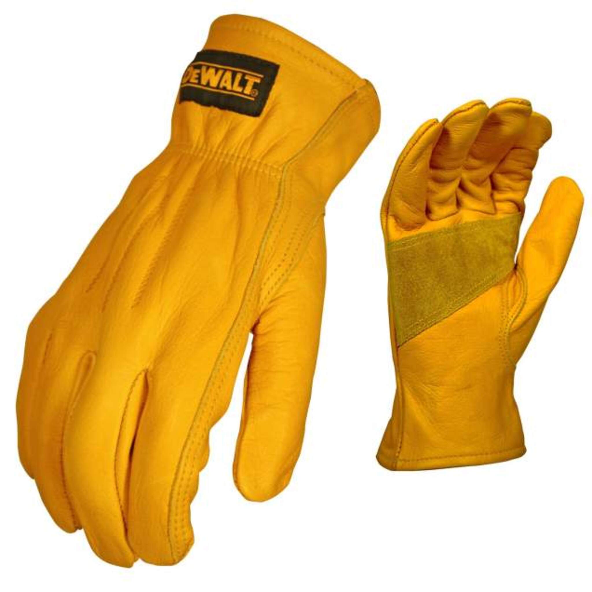 DeWalt DPG32 Premium Leather Driver Gloves with Elastic Wrist – Durable, Keystone Thumb, Split Leather Palm, ToughThread™ Stitching for Heavy-Duty Use