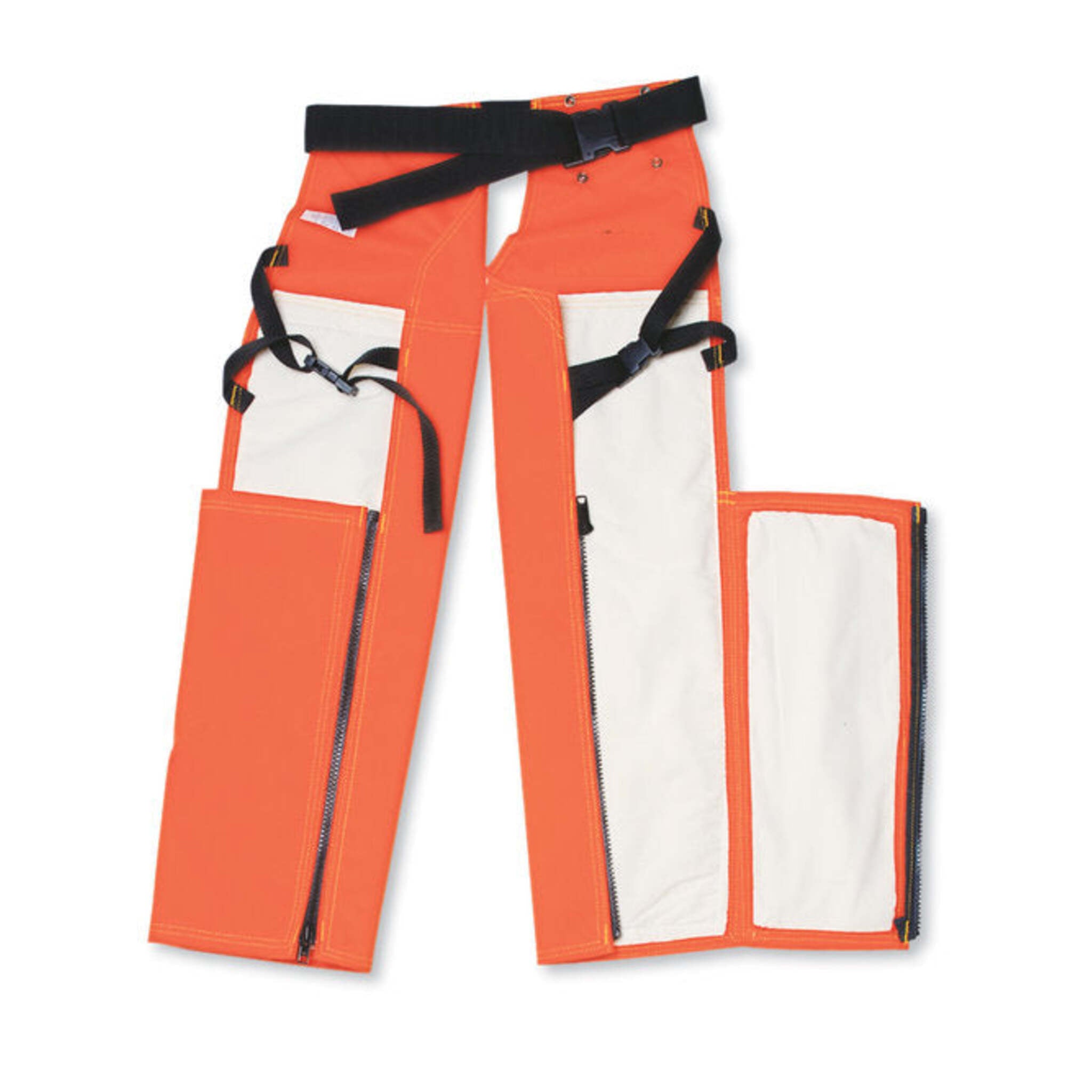 Big K BK70141 Hi-Vis 600 Denier Polyester 4100 Chaps with Back Pads - 18" Leg Zippers, ASTM & W.C.B. Certified, 4100 Chain Speed | Universal Fit