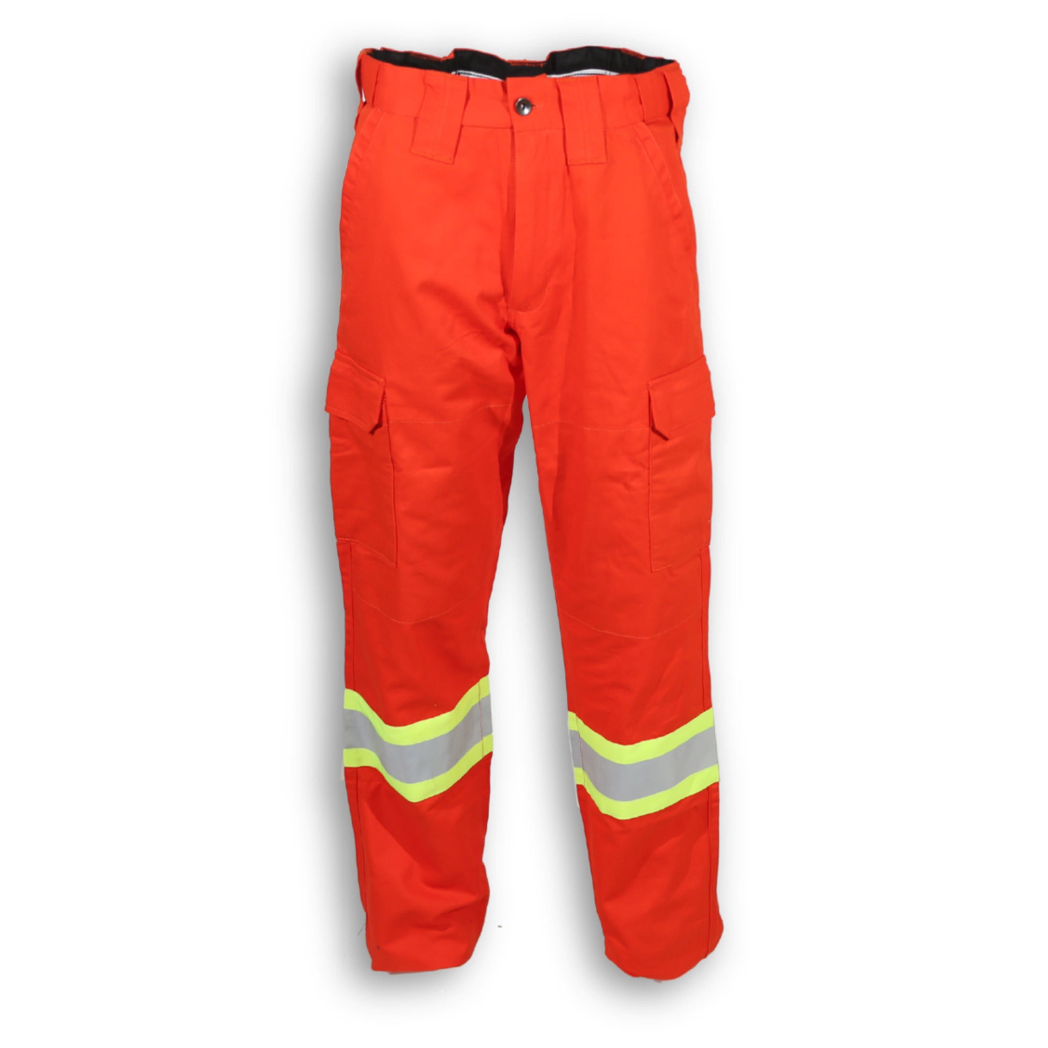 Big K Men's Hi-Vis Orange Poly/Cotton Cargo Pants | CSA Approved | Reflective Tape | Durable, Flexible, Comfortable Design | Sizes 28-48