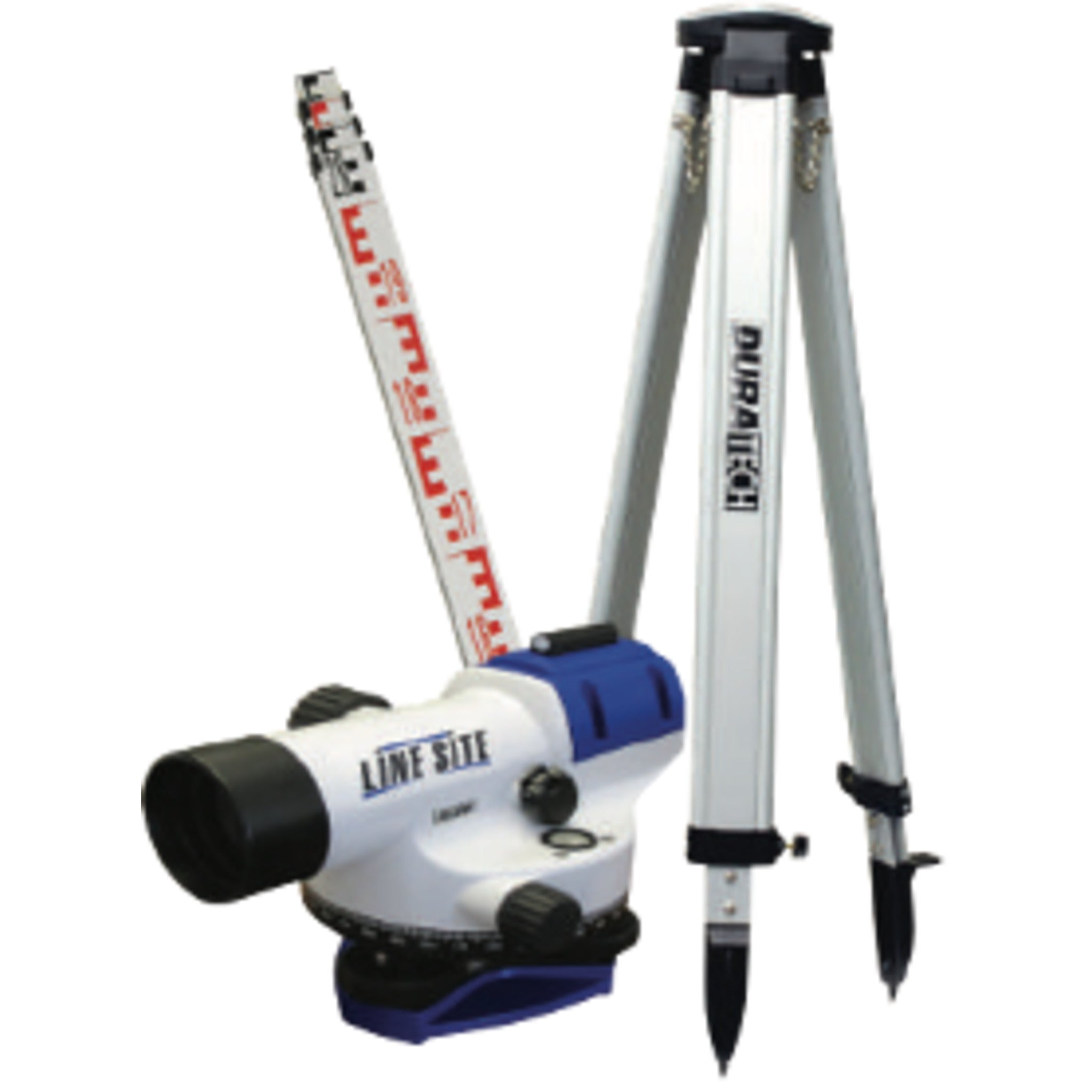 Line Site G28DX Auto Level Complete Package with Rod and Dome Tripod - Precision 28x Optical Zoom, 30 mm Aperture, High Accuracy, 5m Rod