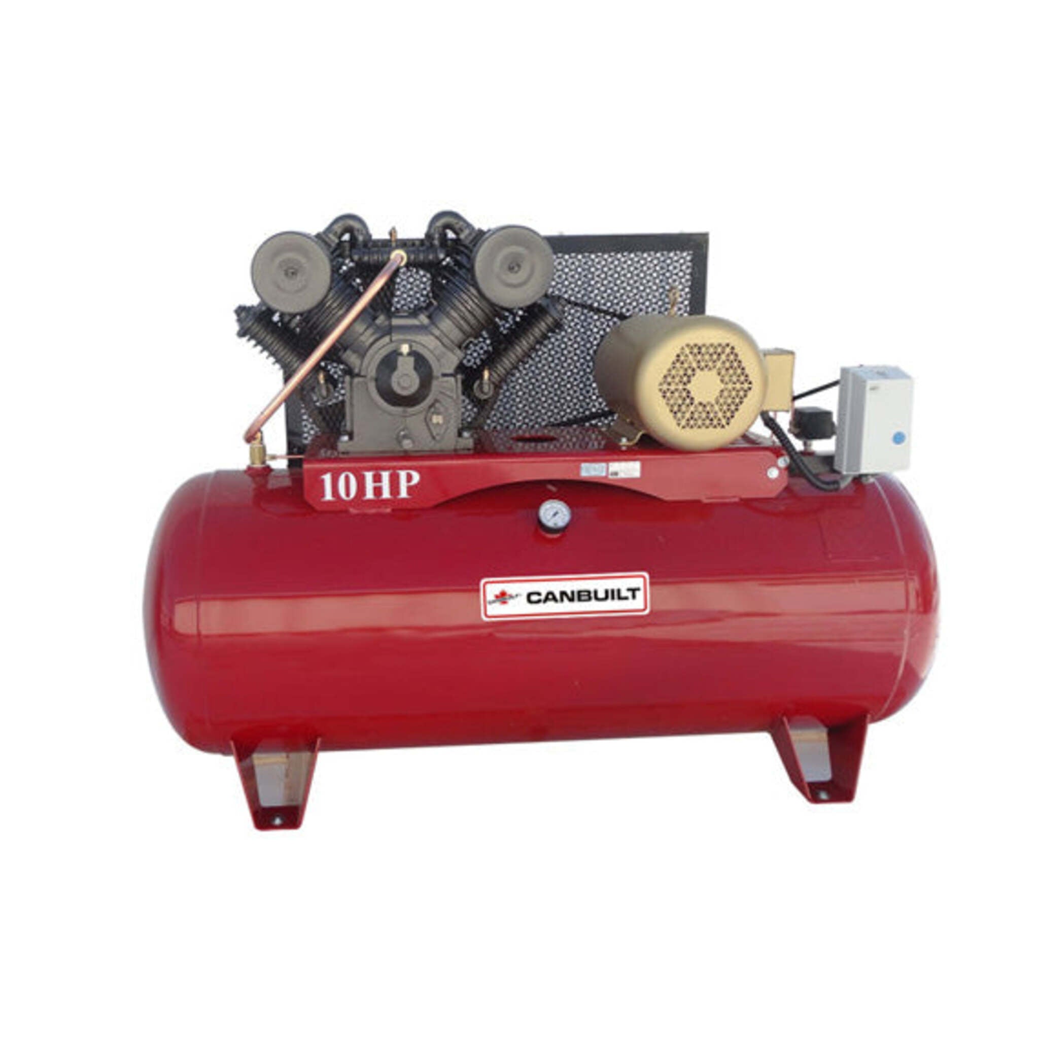 Canbuilt Air Compressor w 10 HP 575V 3-Phase Motor: 34 CFM at 150 PSI, Low RPM, Durable Construction, 120 Gal Tank, Magnetic Starter, Pro Industrial