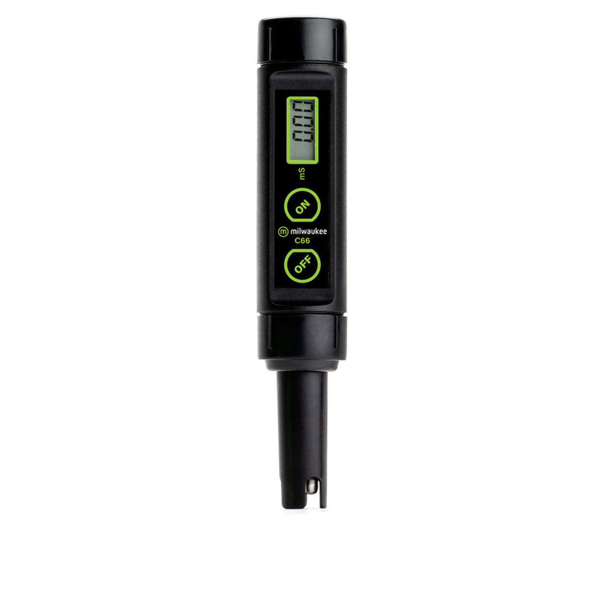 Milwaukee C65 and C66 Waterproof Conductivity Pens with ATC, Replaceable Electrode, Measures Conductivity and Temperature, Low and High Range