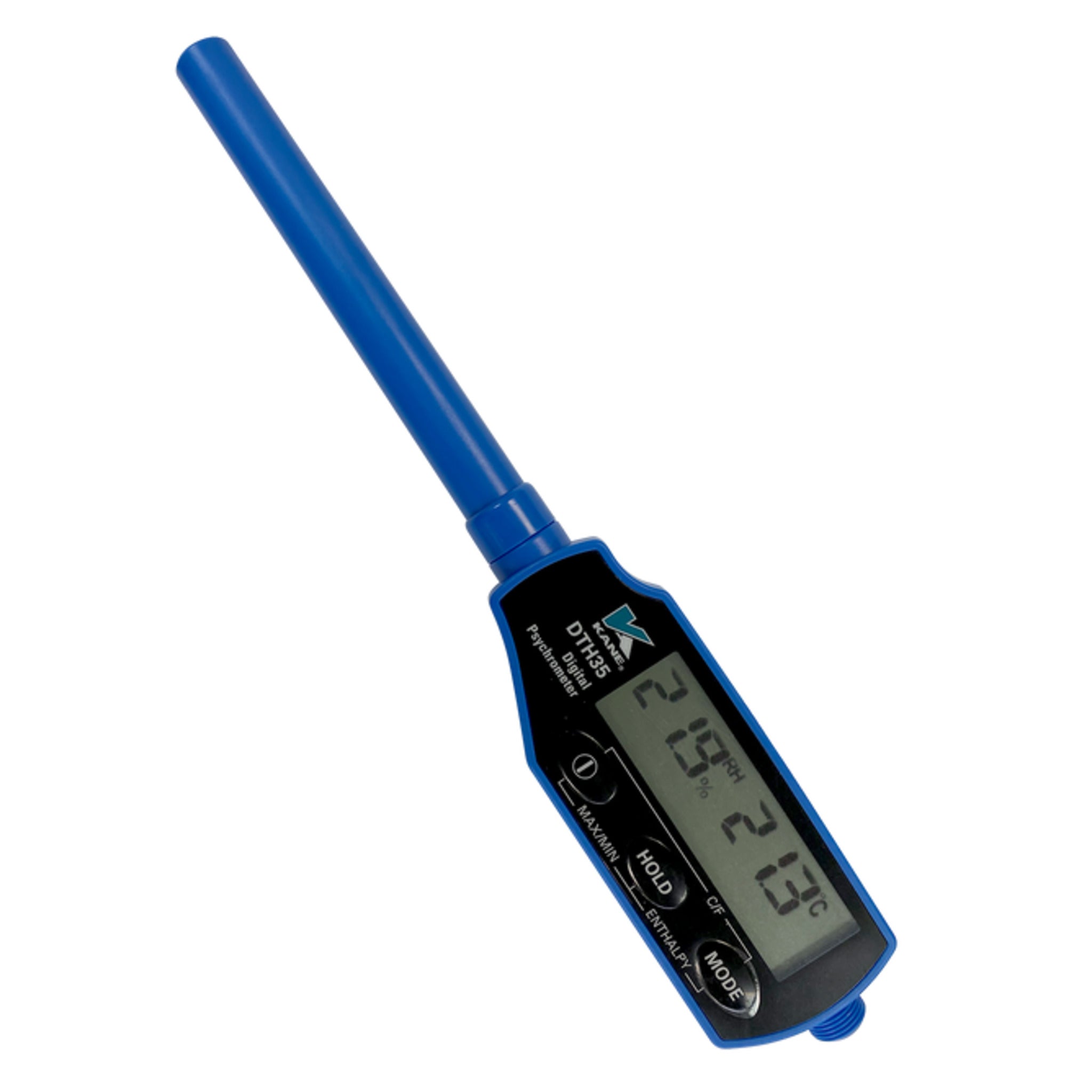 Kane DTH35 Digital Pocket Psychrometer | Temperature & Humidity Meter, In-Duct Measurement, Dual Probe Cover, Backlit Display, Magnetic Mount, Min/Max