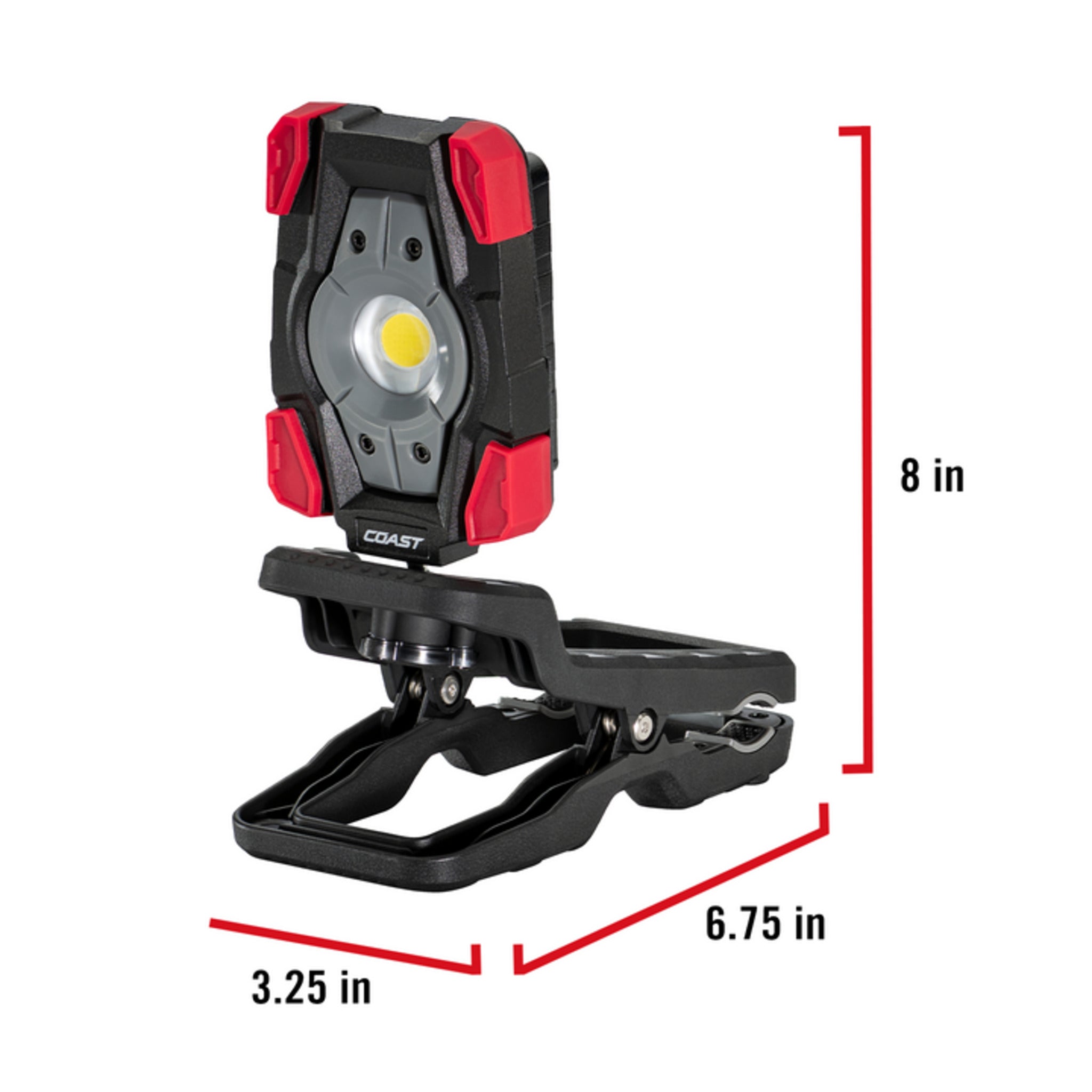 Coast® CL20R Rechargeable Clamp Work Light - 1750 Lumens, 60M Beam Distance, 360° Rotation, 115° Tilt, Dual Power, USB-C, Power Bank Function