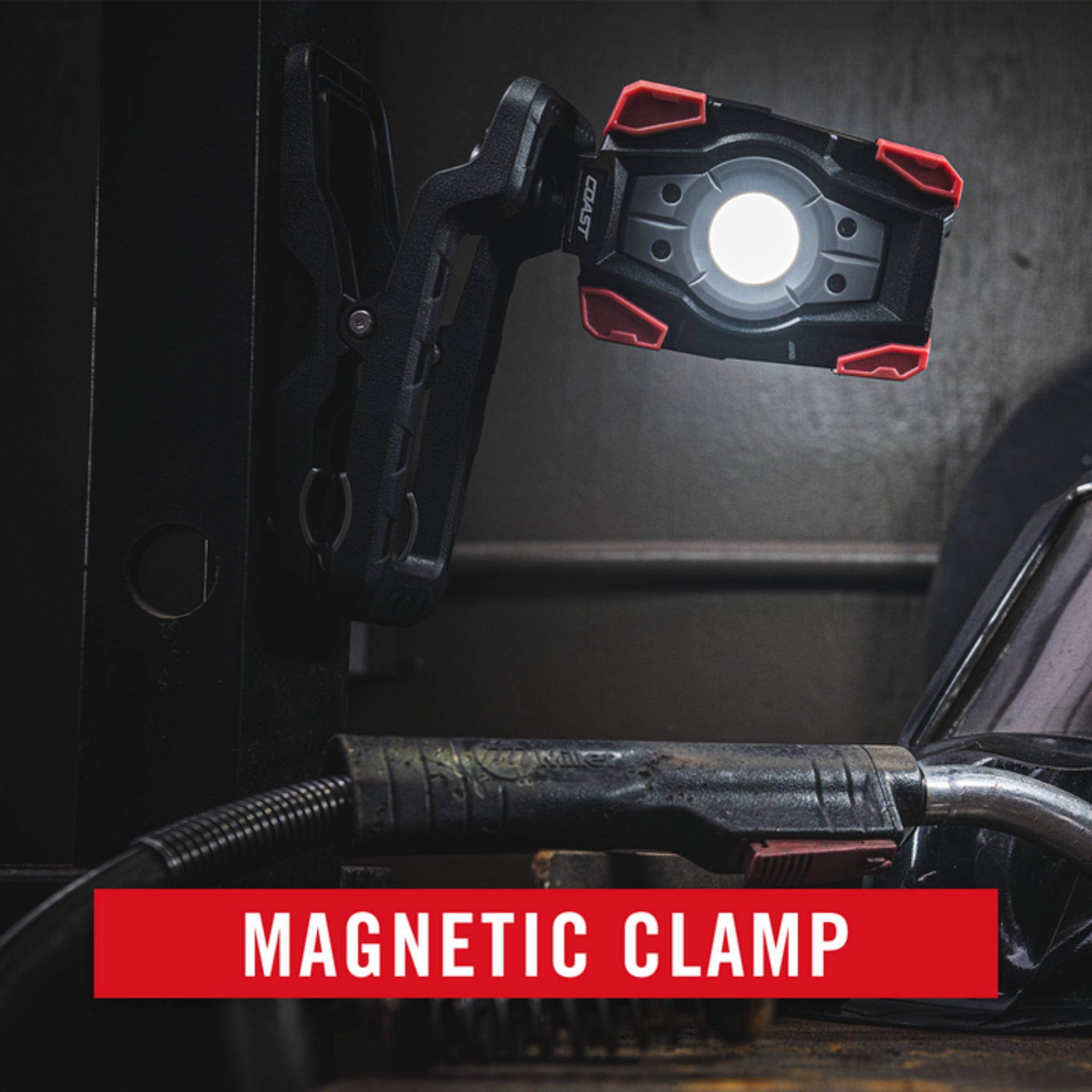 Coast® CL20R Rechargeable Clamp Work Light - 1750 Lumens, 60M Beam Distance, 360° Rotation, 115° Tilt, Dual Power, USB-C, Power Bank Function