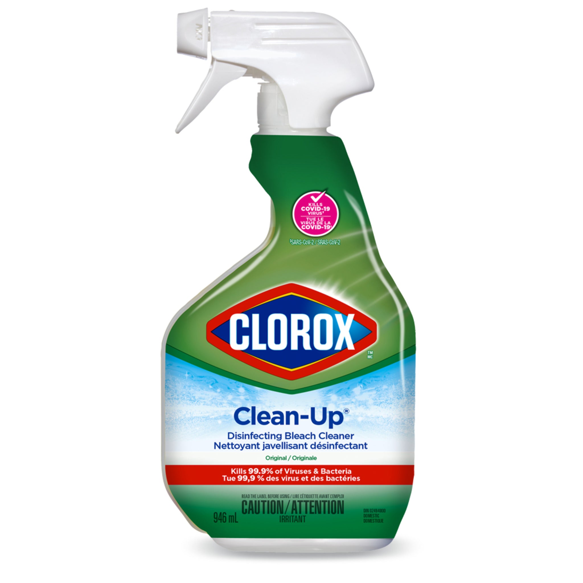 Clorox® Clean-Up® Disinfecting Bleach Cleaner Spray - 946 ml Bottle - Case of 12