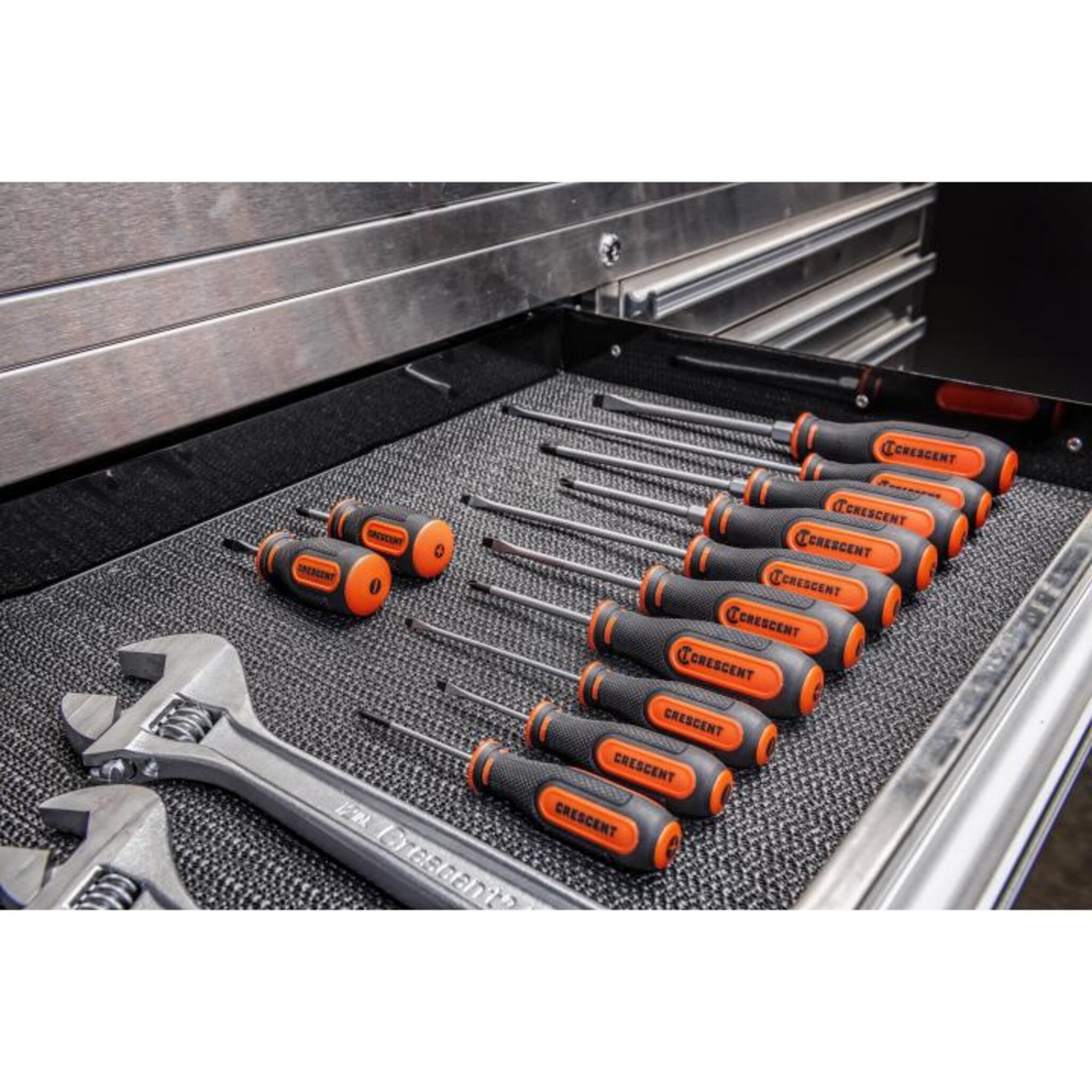 Crescent 20-Piece Dual Material Screwdriver Set: Tri-Lobe Handles, Precision Tips, Hex Bolster, Oil Resistant | Phillips, Slotted, Torx, 4-in-1 Pocket Tool