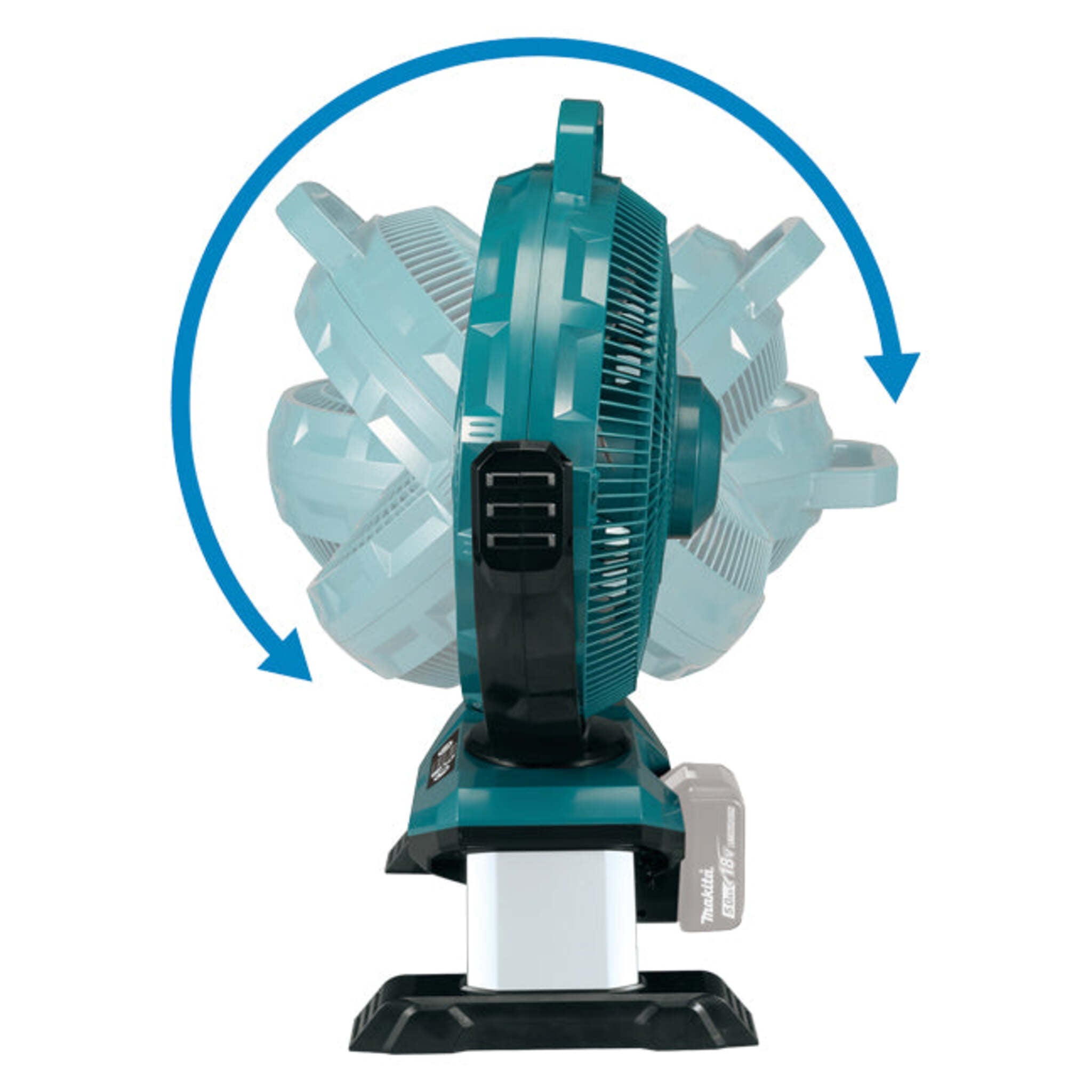 Makita 18V LXT 13" Fan - High-Performance Jobsite Cooling, 3 Speed Settings, Automatic Swing, Quiet Operation, Durable, Portable, AC Adapter Included