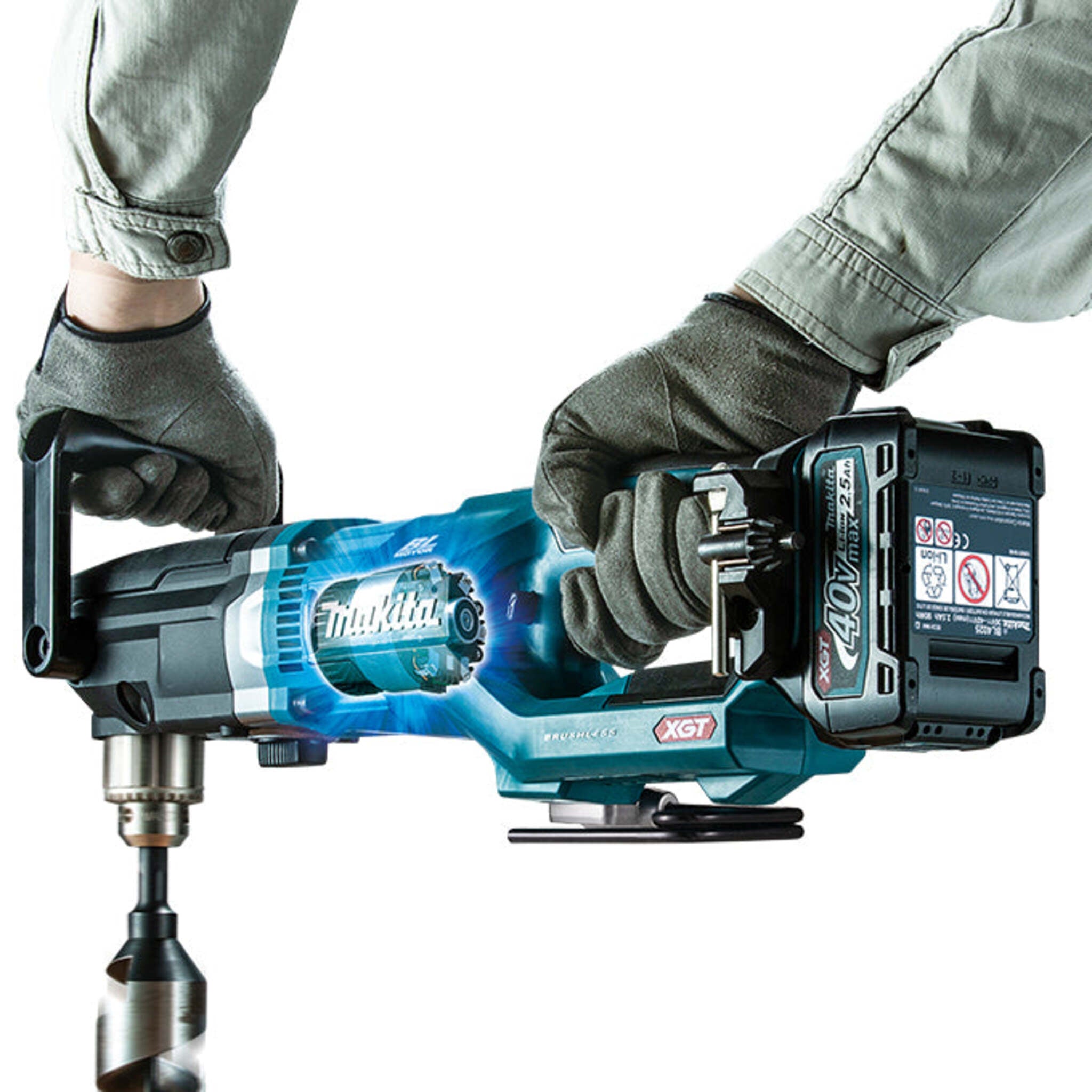 Makita DG001GM105 40Vmax XGT Brushless 1/2" Earth Auger Kit, 4.0Ah Battery, Torque Drive and XPT Tech, 2-Speed, Ergo Design for Versatile Drilling