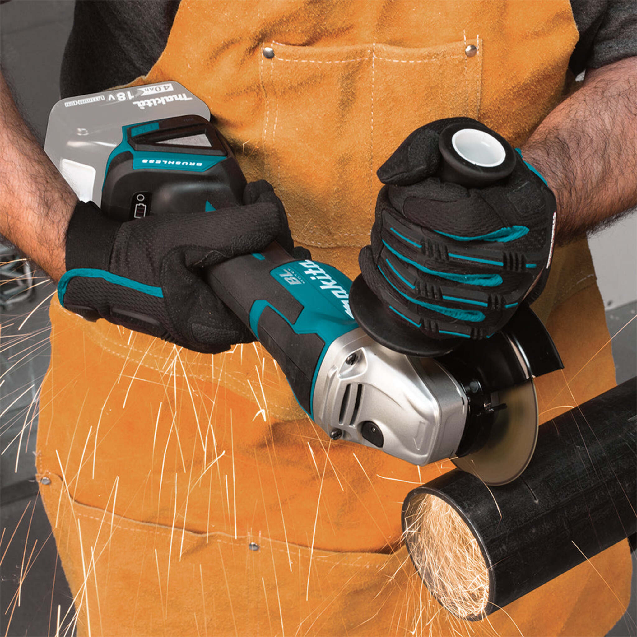 Makita DGA508Z 18V LXT Brushless 5" Angle Grinder (Tool Only) w/ Paddle Switch - ADT, XPT Protection, Safety Brake, Anti-Restart, Soft Start