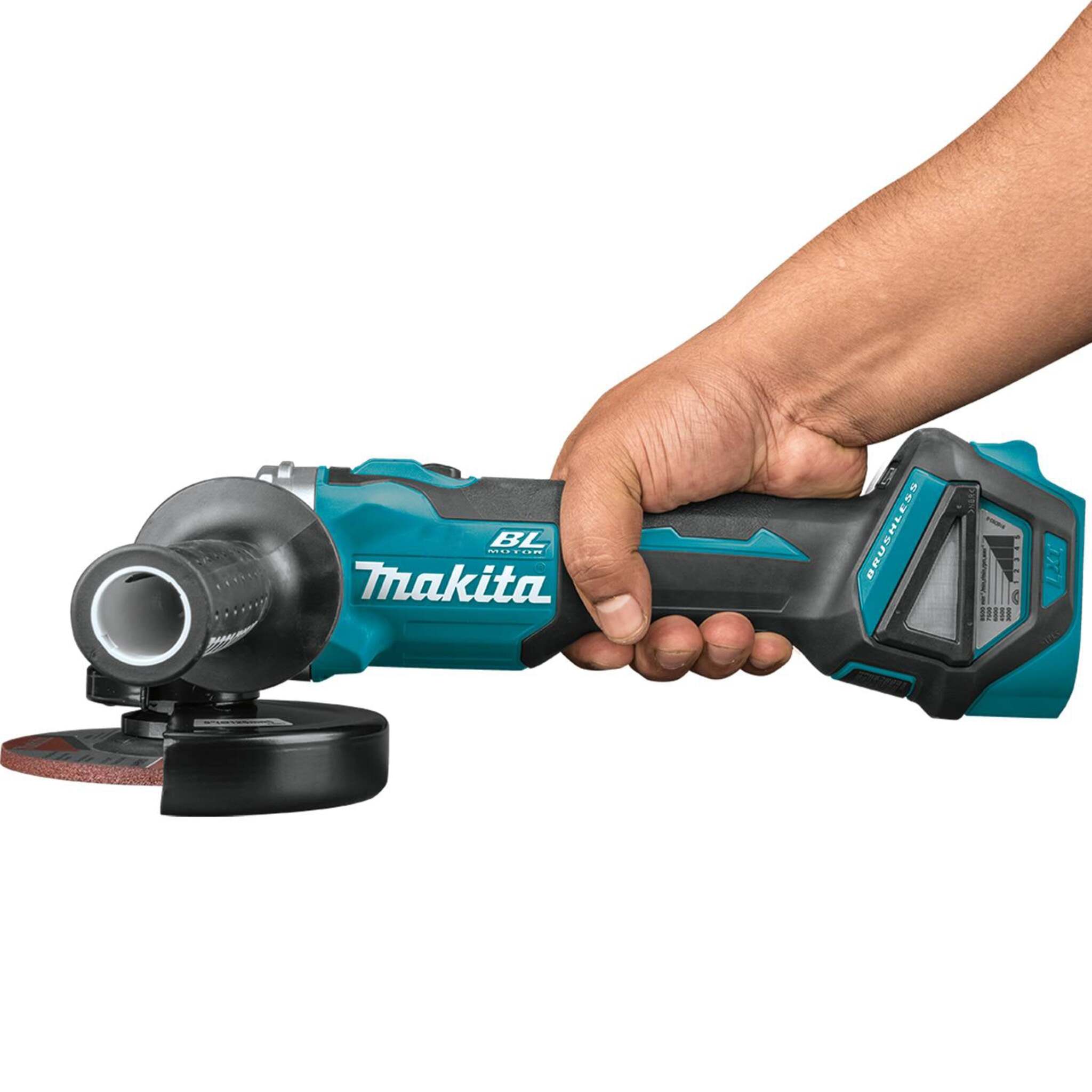 Makita 18V LXT Brushless 5" Angle Grinder w/ Thumb Switch DGA511Z - ADT, AFT, XPT Protection, Variable Speed, Soft Start, Anti-Restart, High Performance