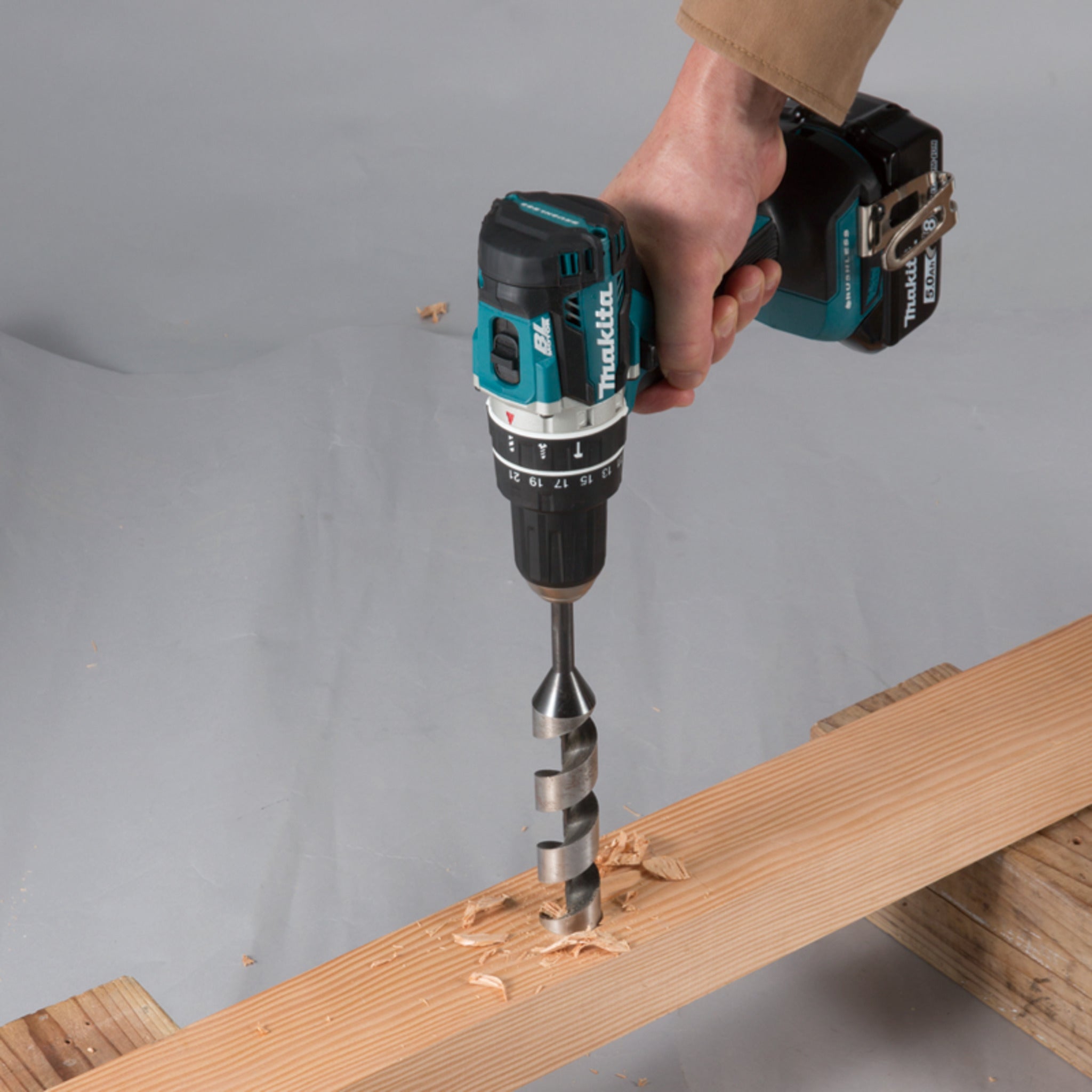 Makita DHP484Z 18V LXT Brushless 1/2" Hammer Drill-Driver, Compact & Durable, 530 in.lbs Torque, XPT™ Protection, Variable Speed, Tool Only, Dual LEDs