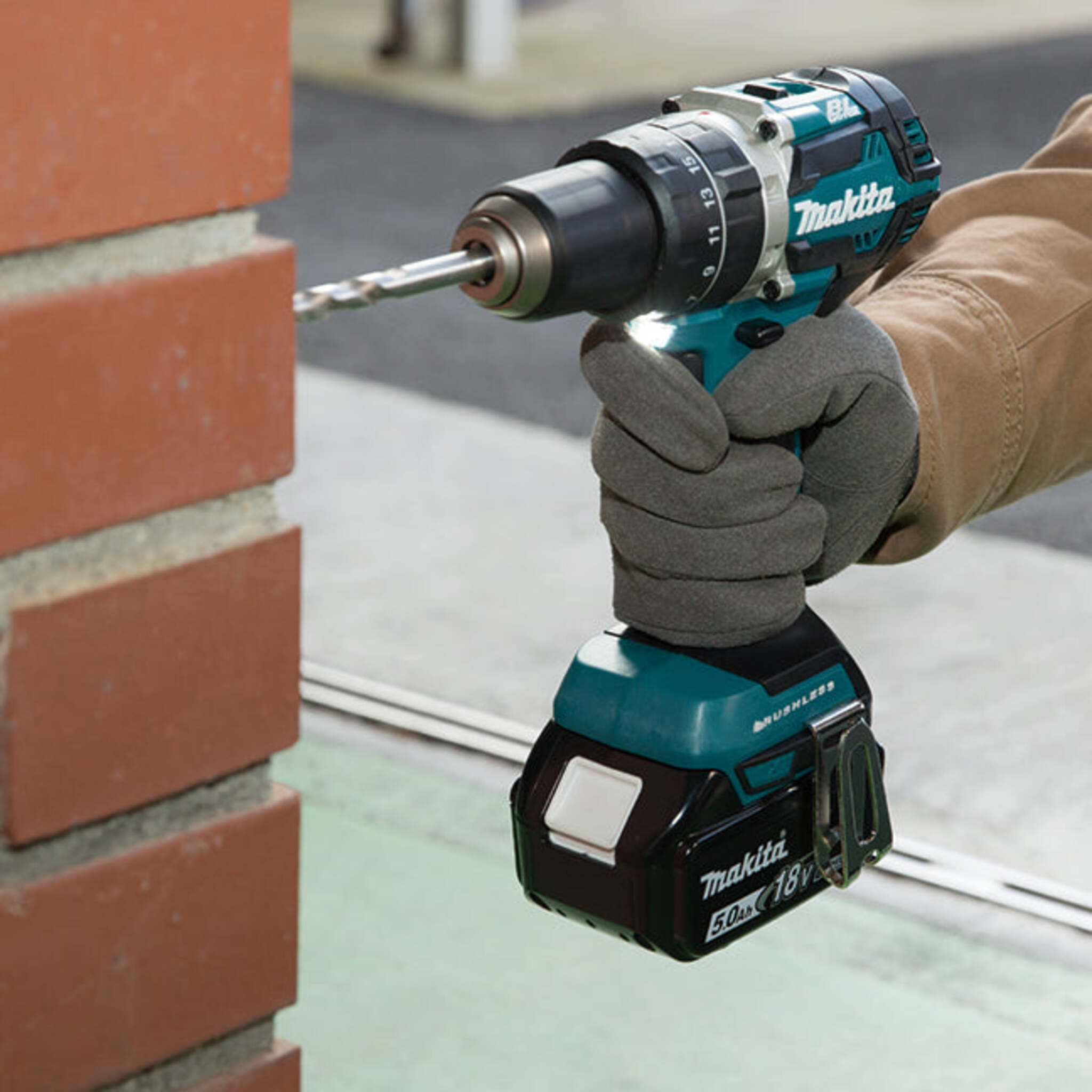 Makita DHP484Z 18V LXT Brushless 1/2" Hammer Drill-Driver, Compact & Durable, 530 in.lbs Torque, XPT™ Protection, Variable Speed, Tool Only, Dual LEDs