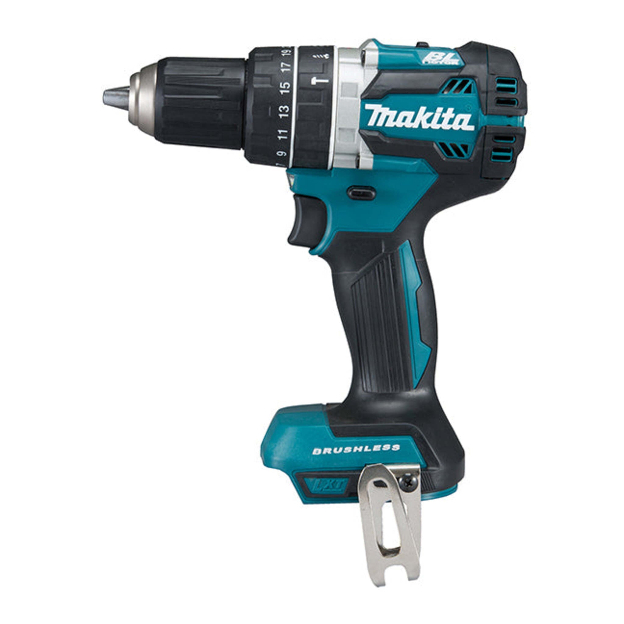 Makita DHP484Z 18V LXT Brushless 1/2" Hammer Drill-Driver, Compact & Durable, 530 in.lbs Torque, XPT™ Protection, Variable Speed, Tool Only, Dual LEDs