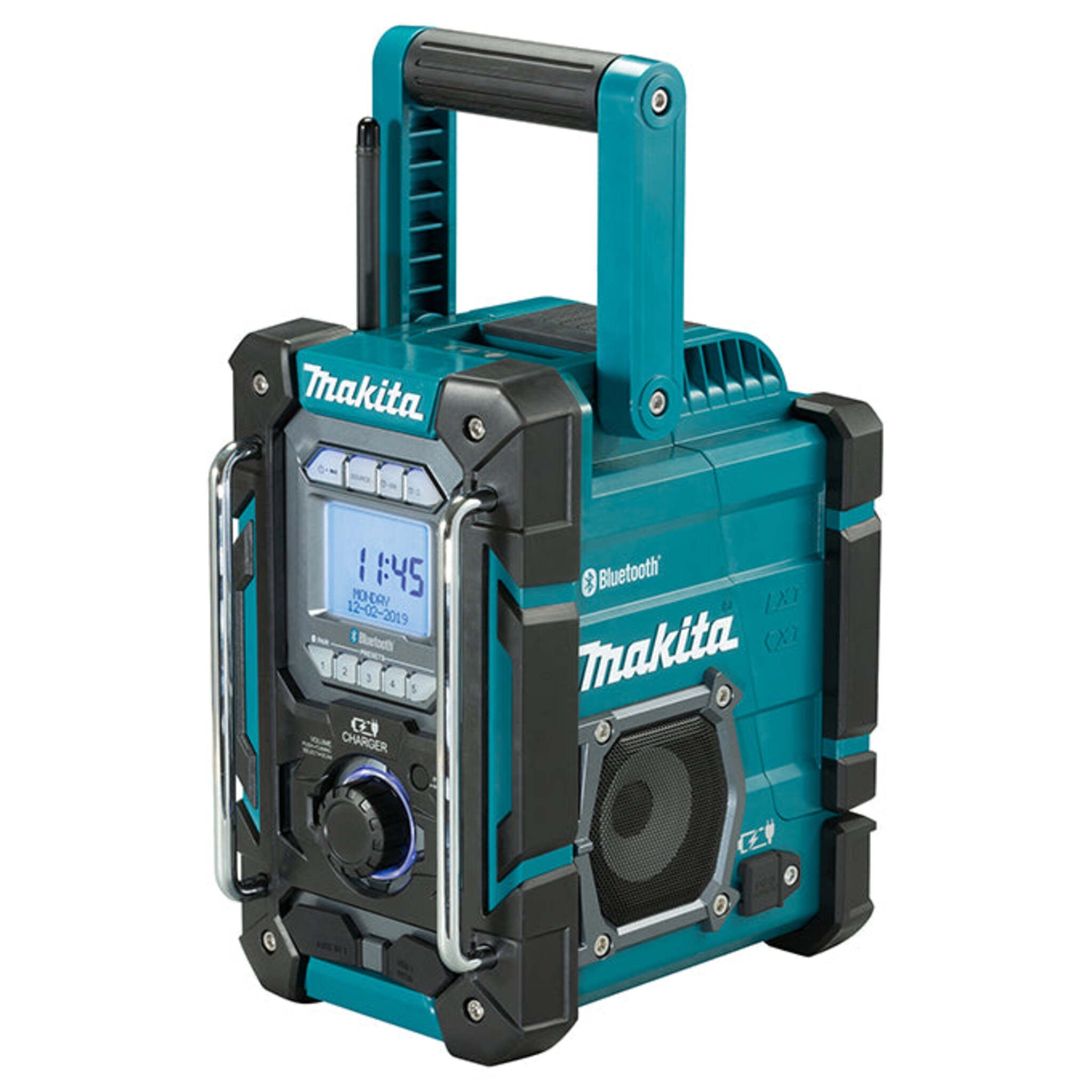 Makita 18V LXT/12V MAX CXT Bluetooth Jobsite Charger/Radio - Dual Battery Charging, Stereo Sound, USB, IP64 Rated, Rugged Design, AC Adapter Included