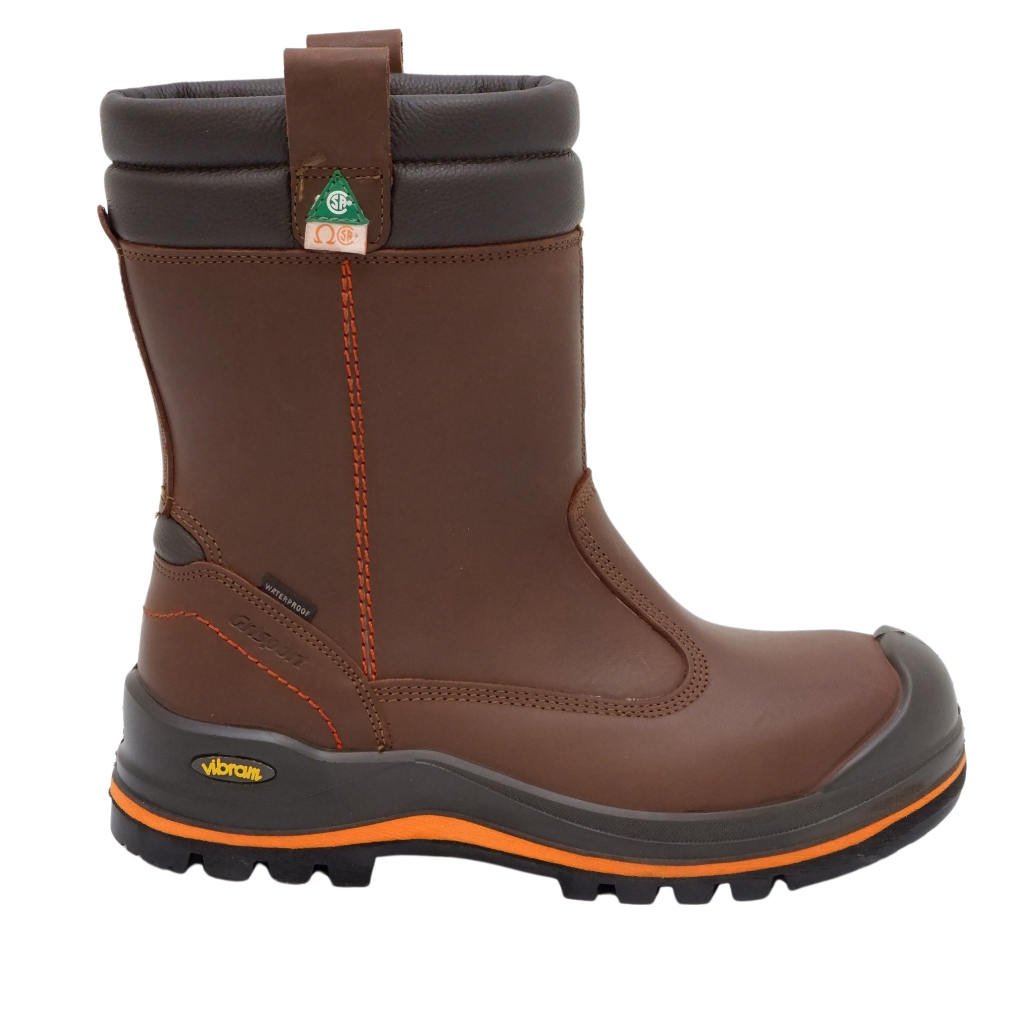 Grisport Men's Moose Pull-On Winter Safety Boots - Leather Waterproof, Vibram® Megagrip Pro Sole, Sizes 7-13 - CSA/ASTM, ESR/EH Rated for Rugged Use